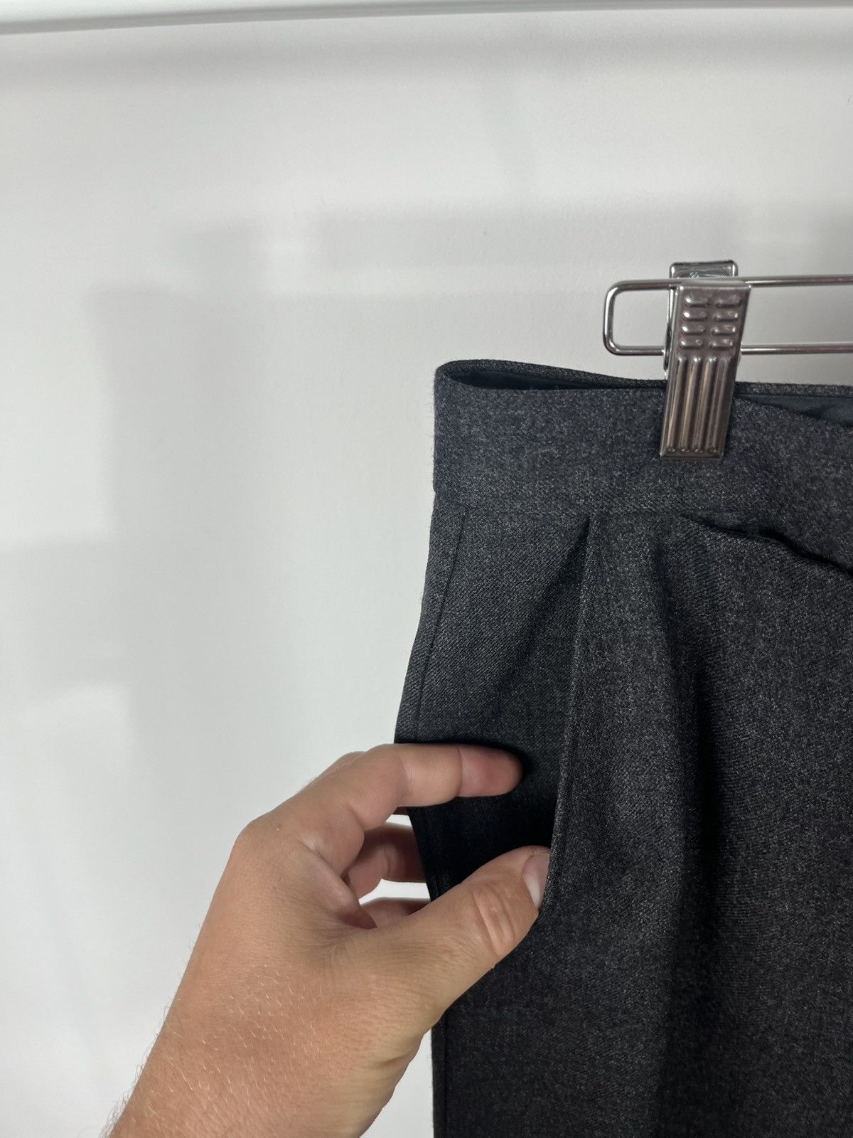 Japanese Brand × Vintage Ritex Form Cut Swiss Wool Trousers Dark Gray Classic Pants Size US 35 - 4 Thumbnail
