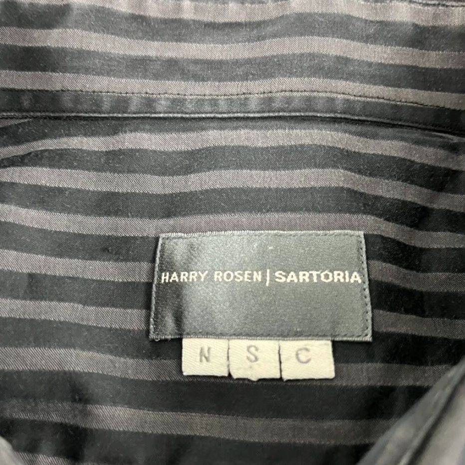 Vintage HARRY ROSEN Shirt Mens XL (Custom SZ) Faded Gray Striped Button-Up Canada NSC Size US XL / EU 56 / 4 - 2 Thumbnail