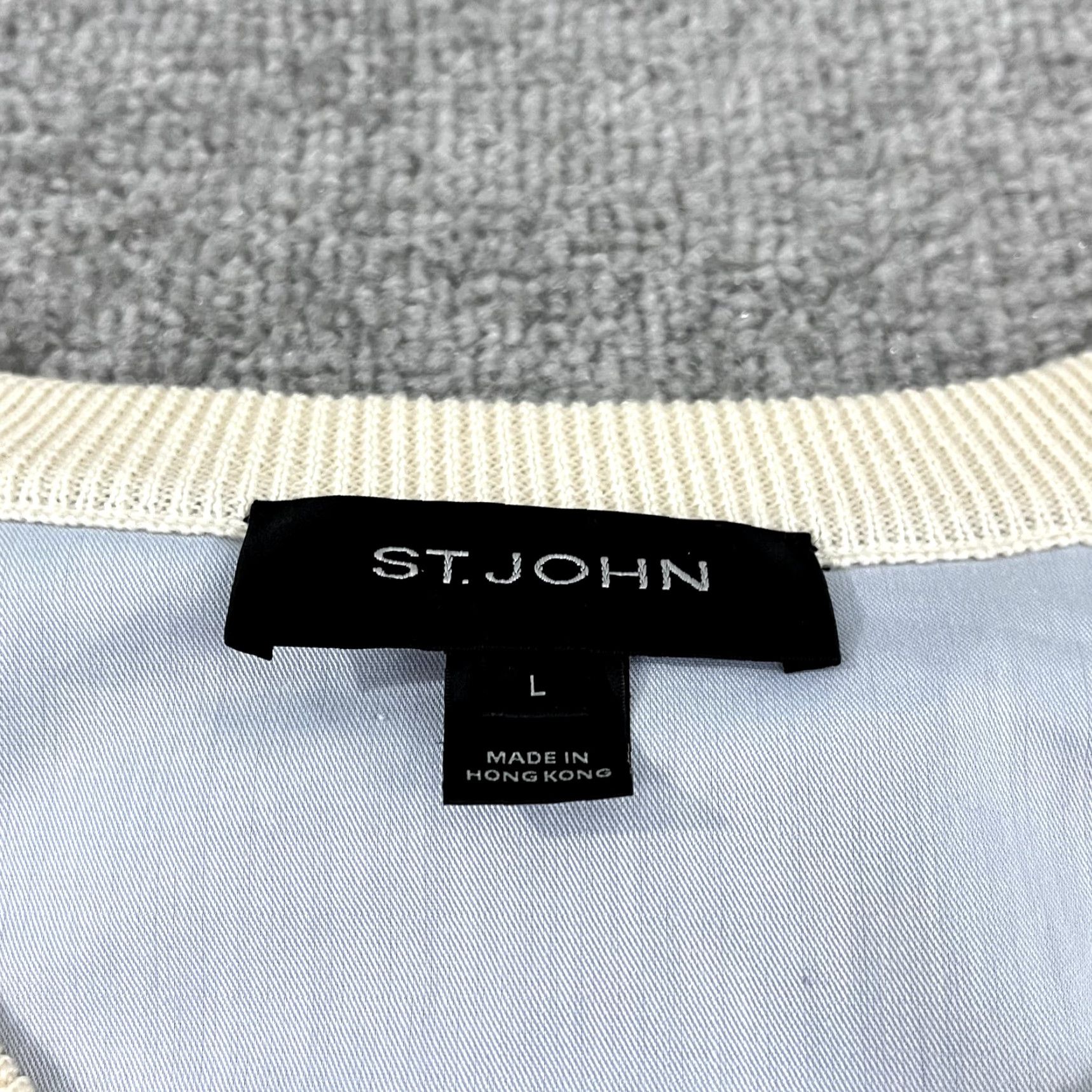 St. John VINTAGE ST. JOHN Sweater Shirt Womens Large Brown Blue Wool Stitch School Girl Preppy Size L / US 10 / IT 46 - 3 Thumbnail