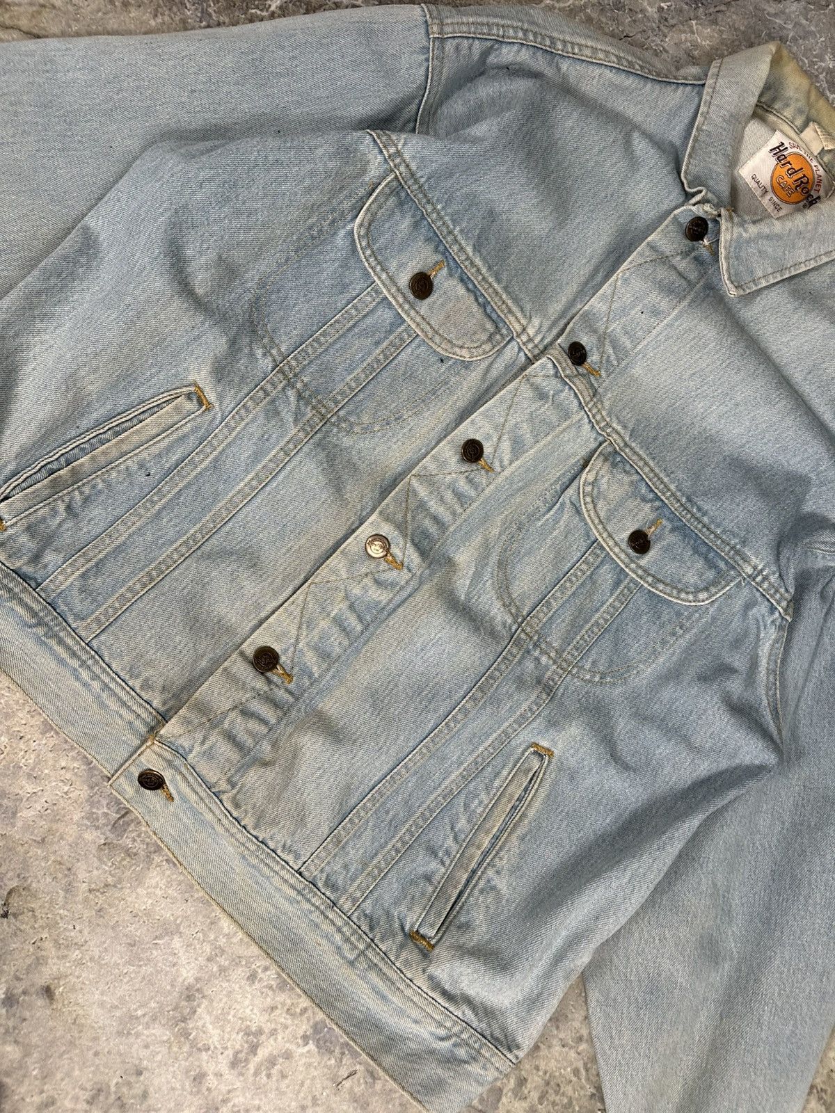 Japanese Brand × Vintage Vintage Hard Rock Cafe denim jacket Size US XL / EU 56 / 4 - 8 Thumbnail