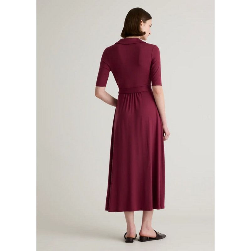 Quince Quince Tencel Jersey Midi Wrap Dress Wine Size S Size S / US 4 / IT 40 - 4 Thumbnail