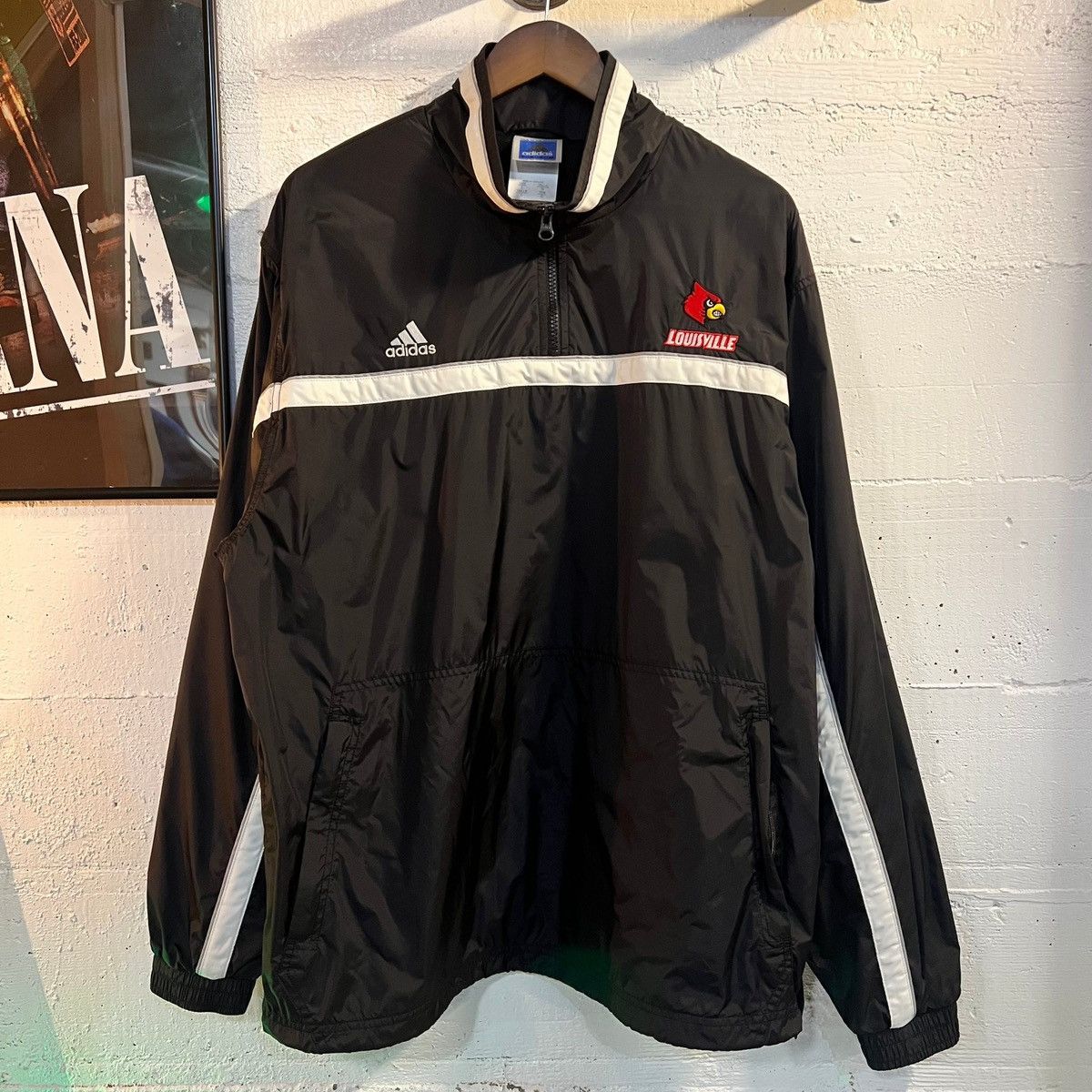 Adidas Vintage Adidas Louisville Cardinals 1/4 Zip Windbreaker Size US L / EU 52-54 / 3 - 1 Thumbnail