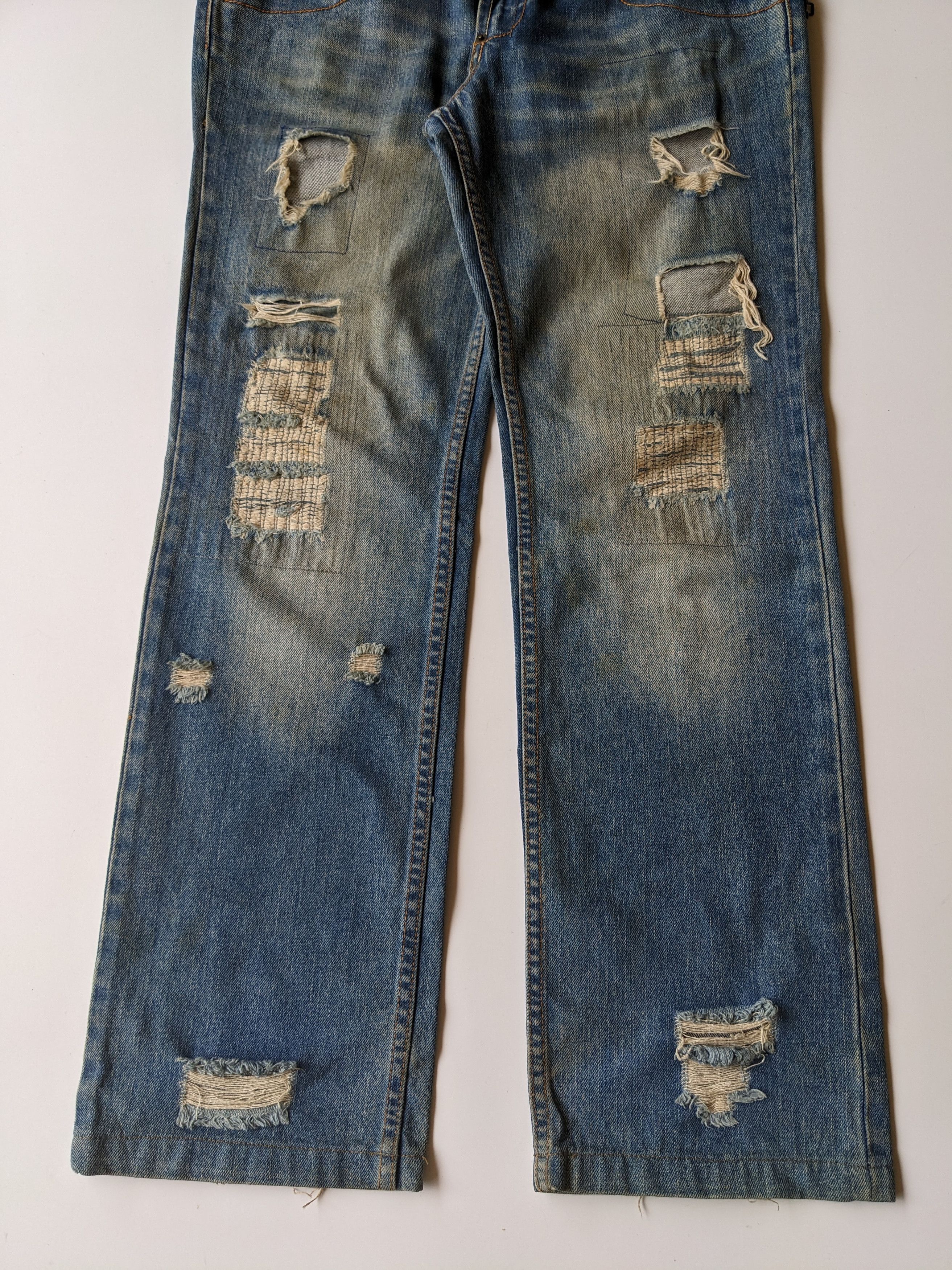 GOSTAR DE FUGA × If Six Was Nine × Japanese Brand Heritage Stone ripped faded jeans Size US 35 - 4 Thumbnail