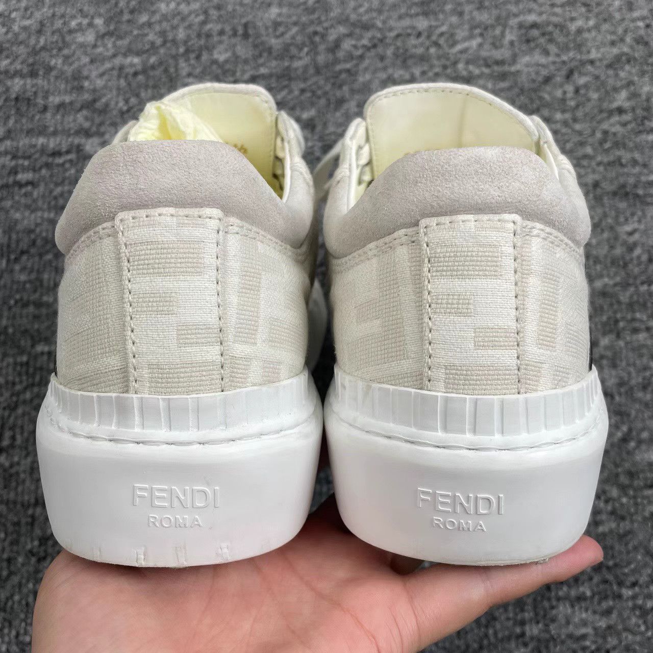 Fendi Fendi All-Over Logo White Platform Sneakers K12 Size US 6.5 / IT 36.5 - 3 Thumbnail