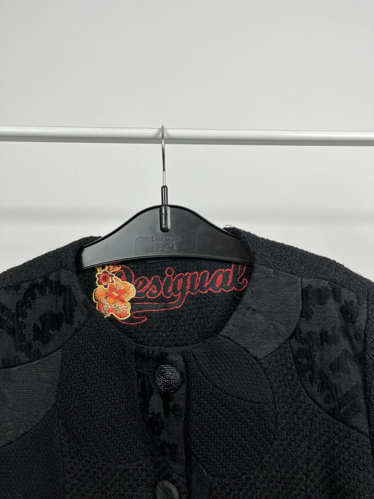Desigual Desigual black textured long jacket with pockets size 46 Size XL / US 12-14 / IT 48-50 - 4 Thumbnail