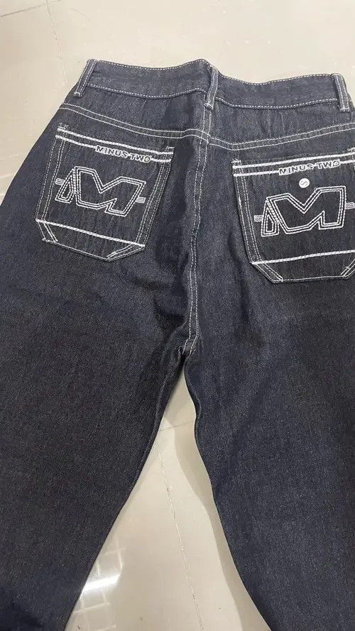 Jean Y2K Black Jeans Hip Hop Letter Printed Pants Size US 35 - 3 Thumbnail