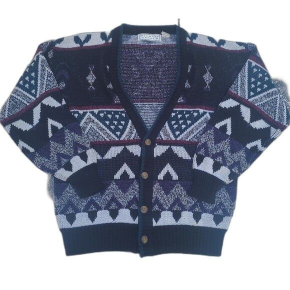 Tundra Canada Vtg Button Up Cardigan Sweater 90s Patterned Grunge Size US M / EU 48-50 / 2 - 1 Thumbnail