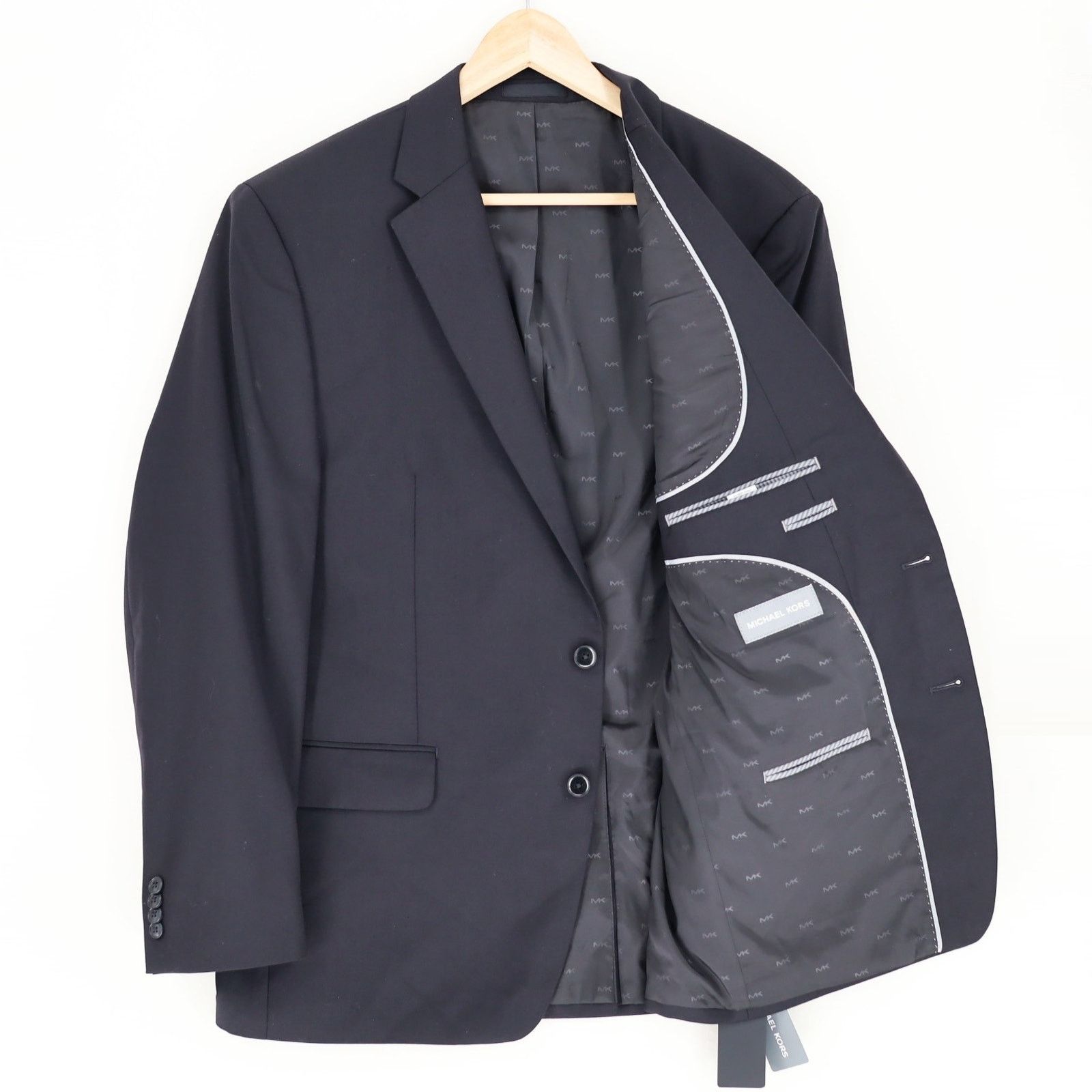 Michael Kors Michael Kors Men's Black Wool Classic-Fit Suit Blazer 44R Size 44R - 5 Thumbnail