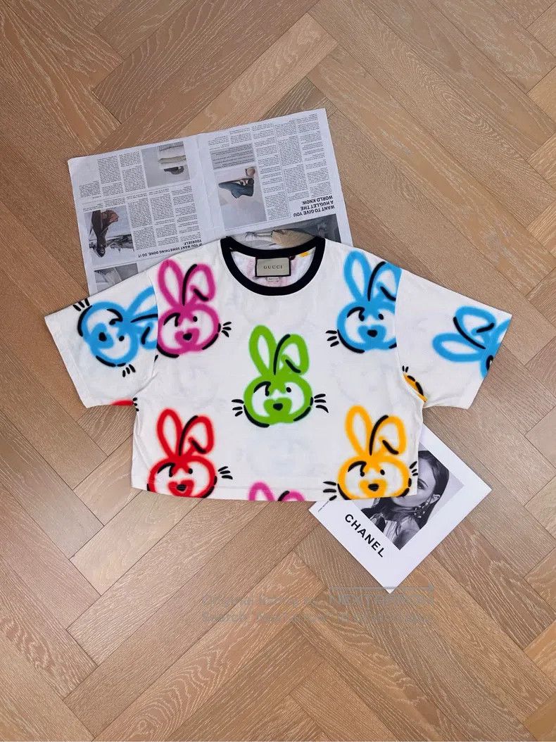 Gucci Gucci SS23 full print double G rabbit embroidery round-nec Size M / US 6-8 / IT 42-44 - 2 Thumbnail
