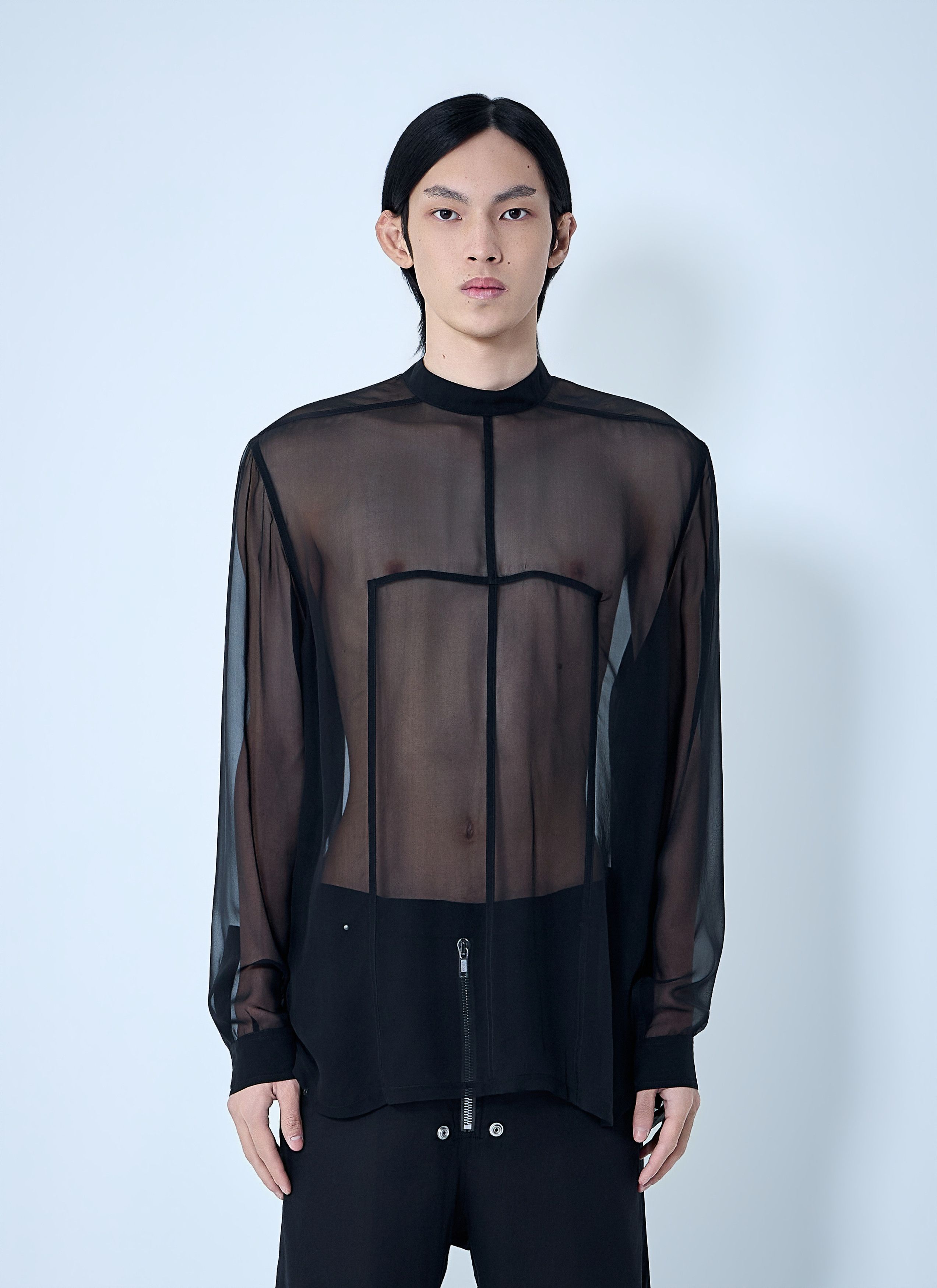 Rick Owens Sheer Panel Shirt Size US XL / EU 56 / 4 - 1 Thumbnail