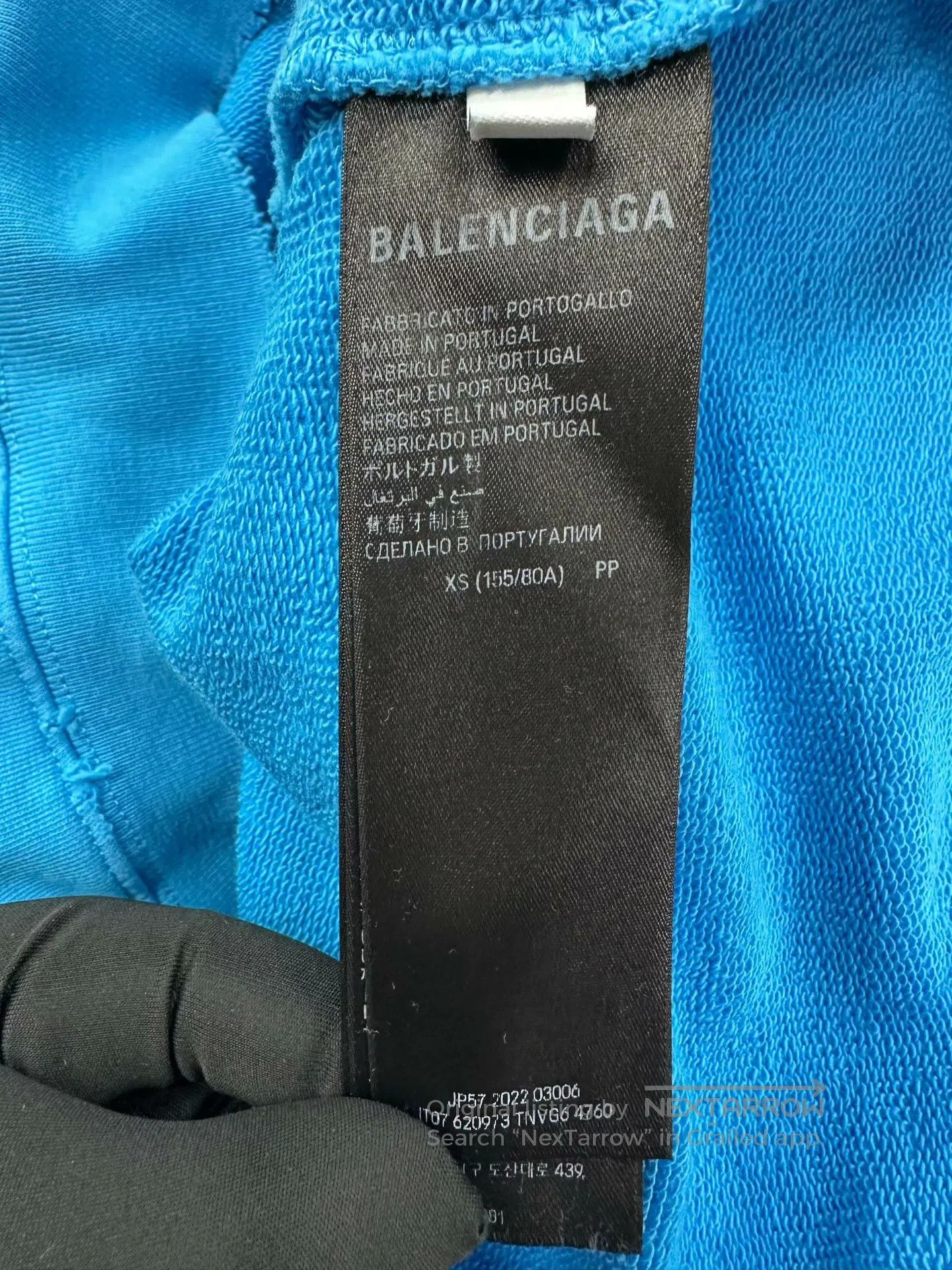 Balenciaga Balenciaga Blue Distressed Coke Logo Hooded Sweatshirt| Size US XS / EU 42 / 0 - 5 Thumbnail
