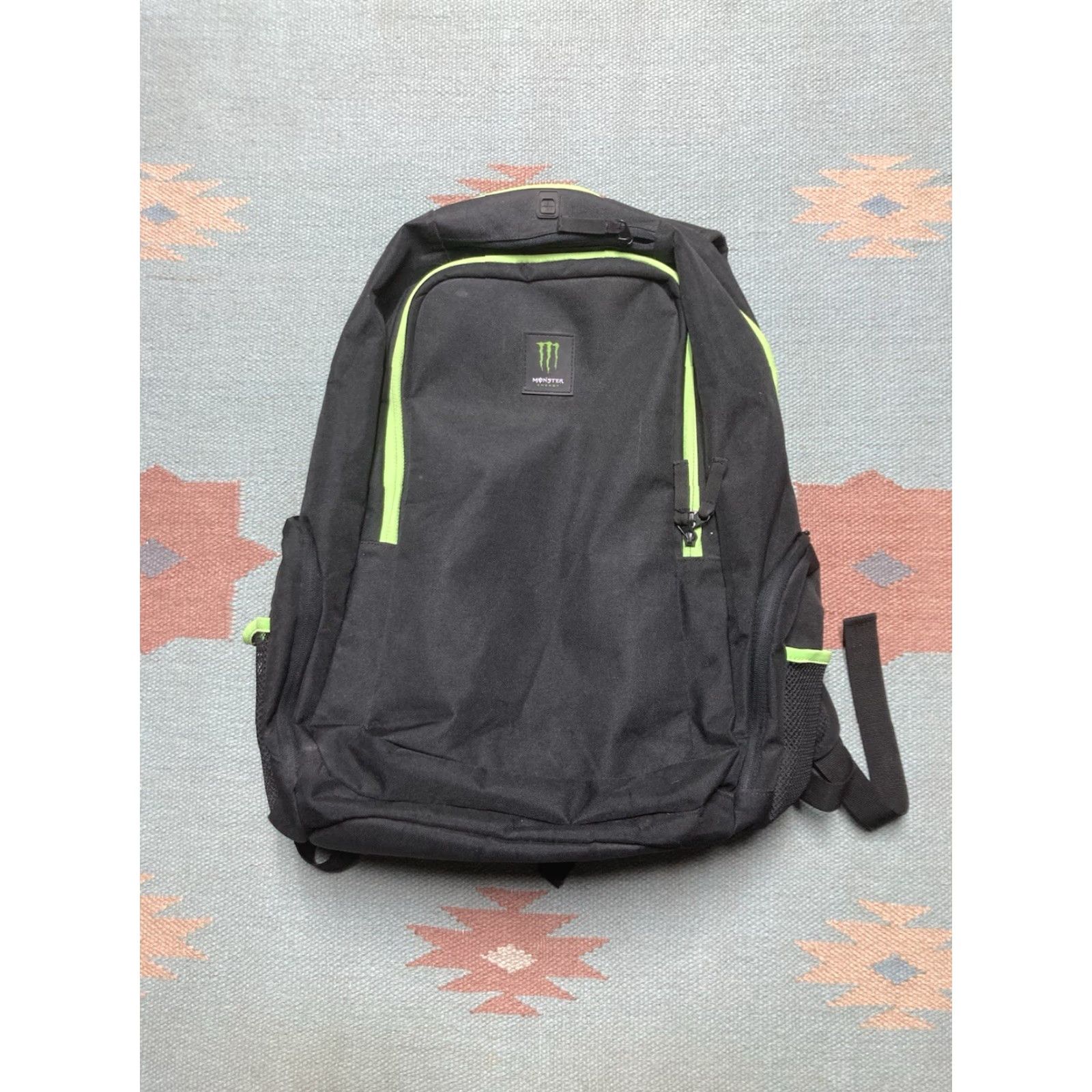 Logo 7 Monster energy Backpack Black Green Logo College School Men Backpack Size ONE SIZE - 2 Thumbnail