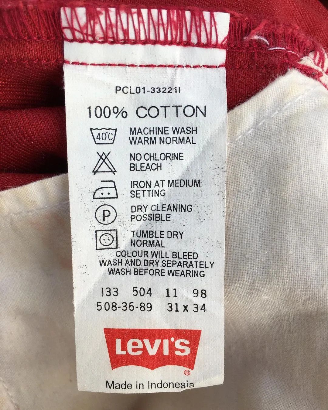 Levi's Vintage rare Levis 508 Made in Indonesia Size US 31 - 6 Thumbnail