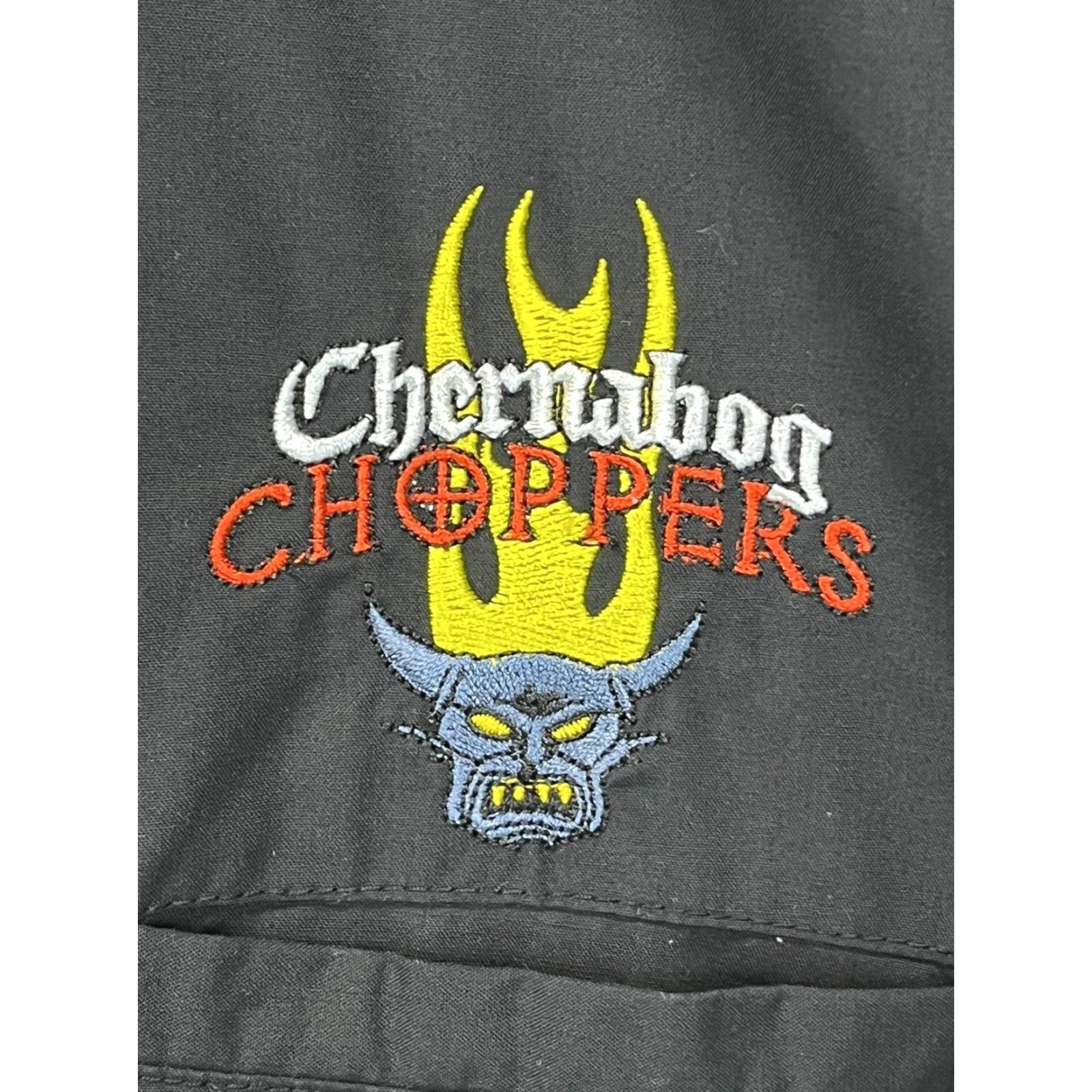 Disney VINTAGE Disney Chernabog Choppers Button-Up Shirt XXL Black & Gray 90s Retro Rockabilly Mens Size US XXL / EU 58 / 5 - 5 Thumbnail