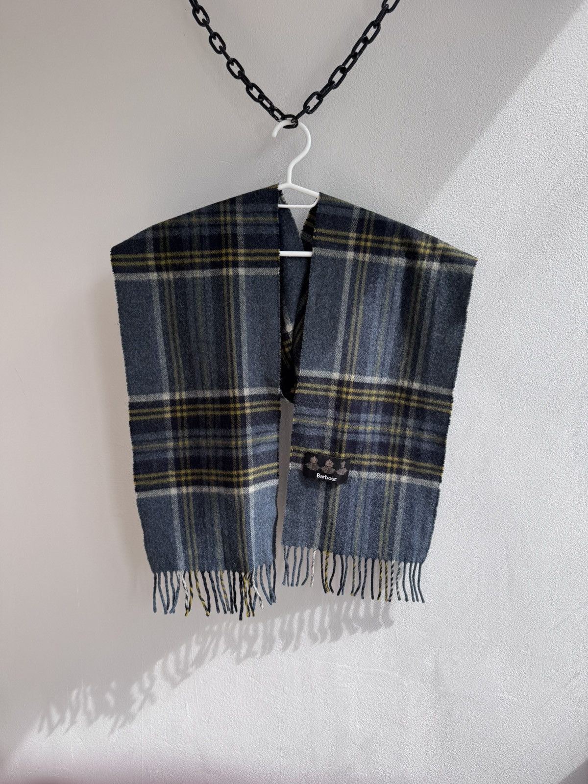 Barbour Barbour Classic 100% Lambswool Tartan Plaid Scarf Green Blue Size ONE SIZE - 8 Thumbnail
