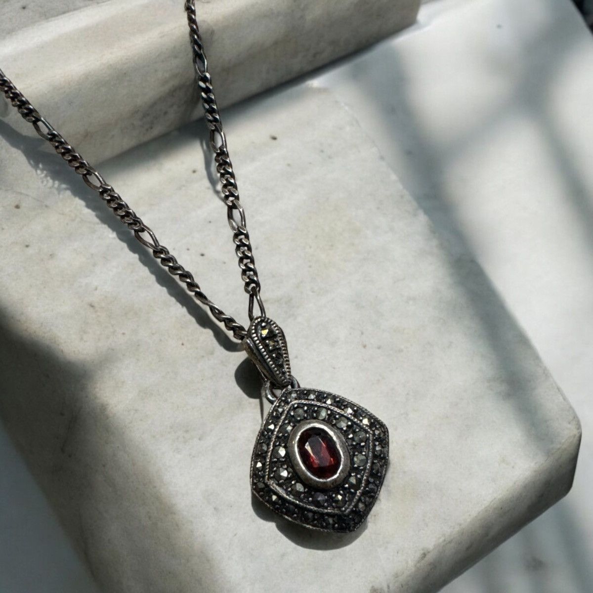 Jewelry STERLING SILVER RUBY PENDANT NECKLACE Size ONE SIZE - 1 Thumbnail