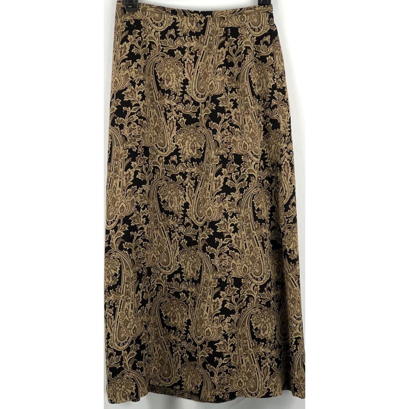 Talbots Talbots Silk A-Line Midi Skirt 6 Brown Geometric Boho Career Classic Whimsigoth Women XS? Size 28" / US 6 / IT 42 - 4 Thumbnail