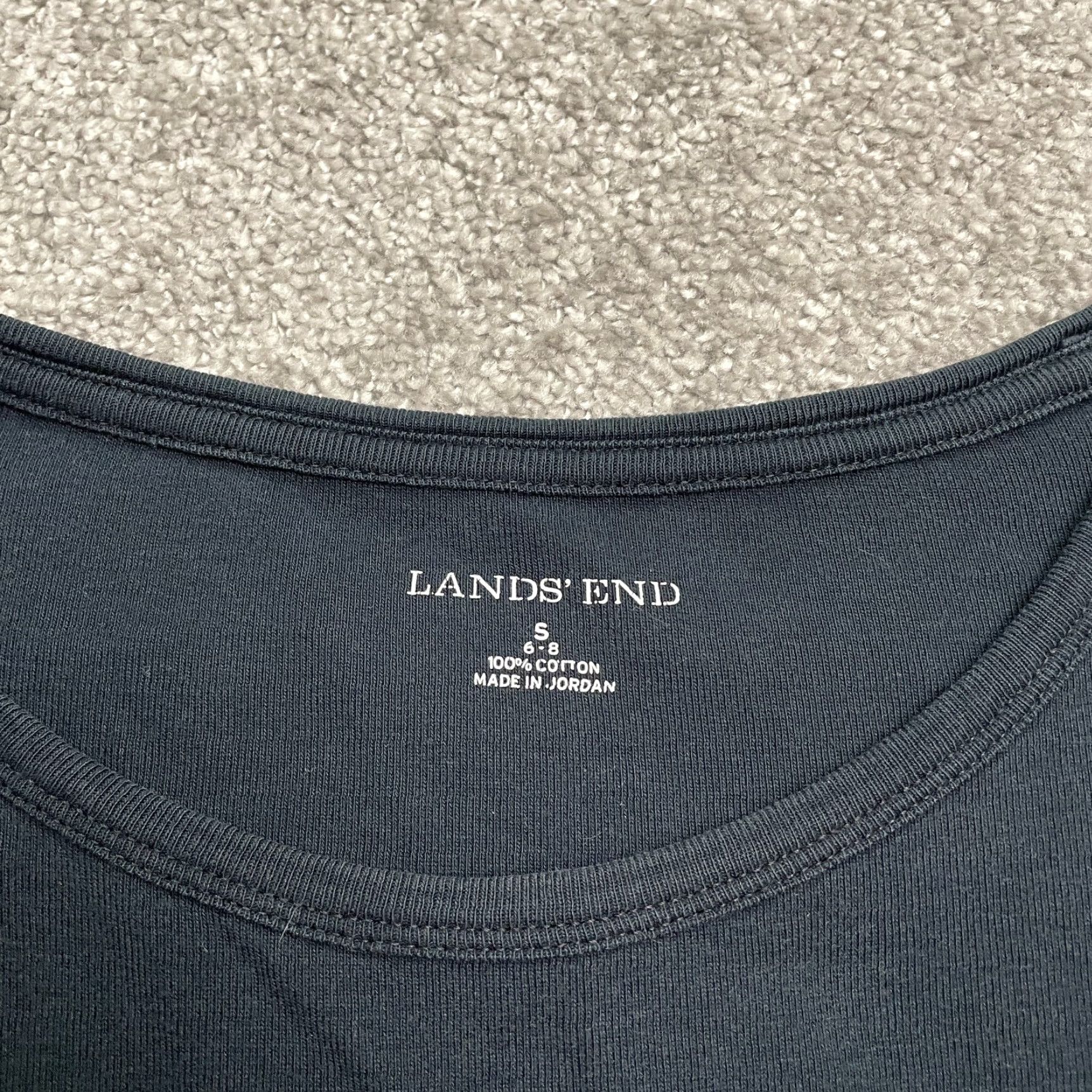 Lands' End Lands' End Shirt Womens Small Blue Long Sleeve Cotton Casual Crew Tee Regular Fit Size S / US 4 / IT 40 - 3 Thumbnail