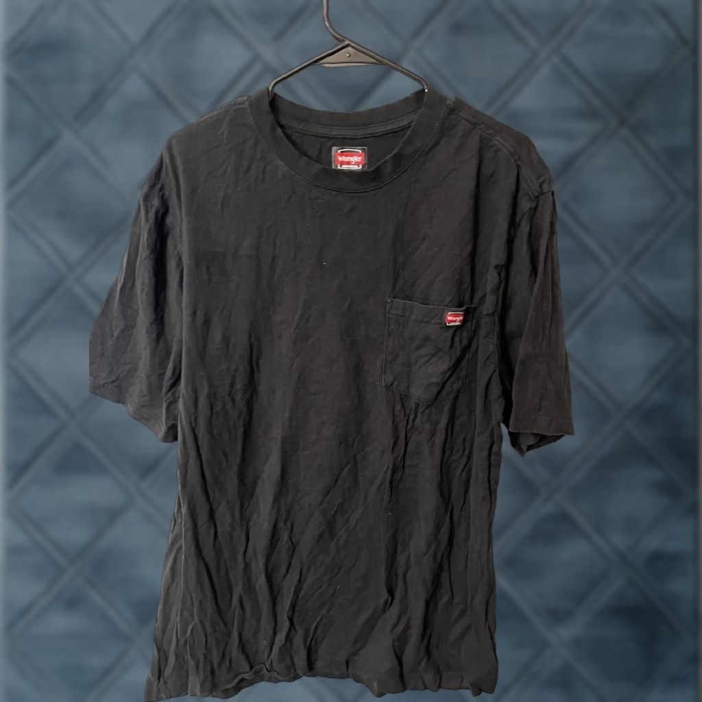 Wrangler Wrangler Men's XLT Black Pocket Work Shirt Casual Tee 100% Cotton Regular Fit Size US XL / EU 56 / 4 - 1 Thumbnail