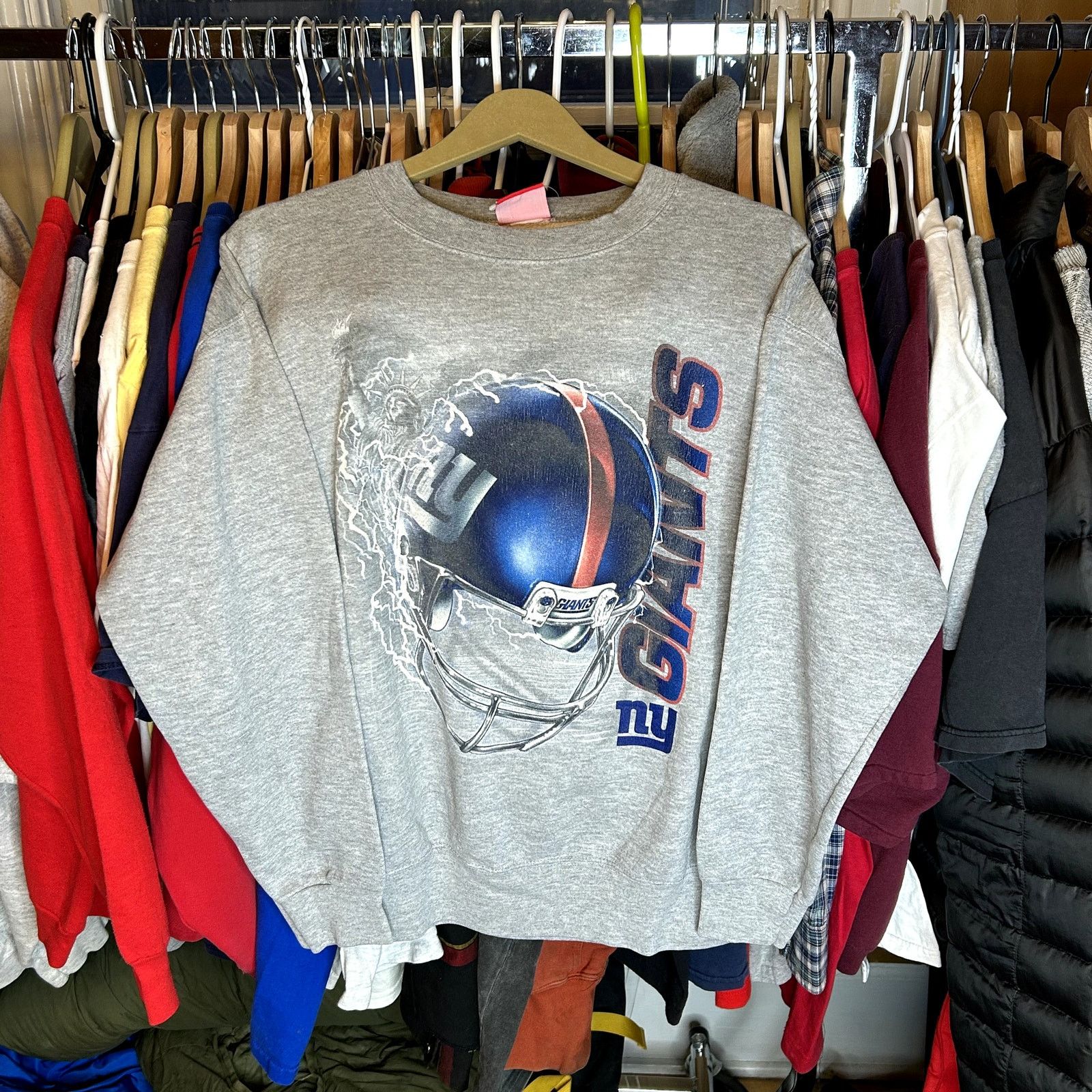 NFL Y2K New York Giants Crazy Gray Crewneck Size US M / EU 48-50 / 2 - 1 Thumbnail