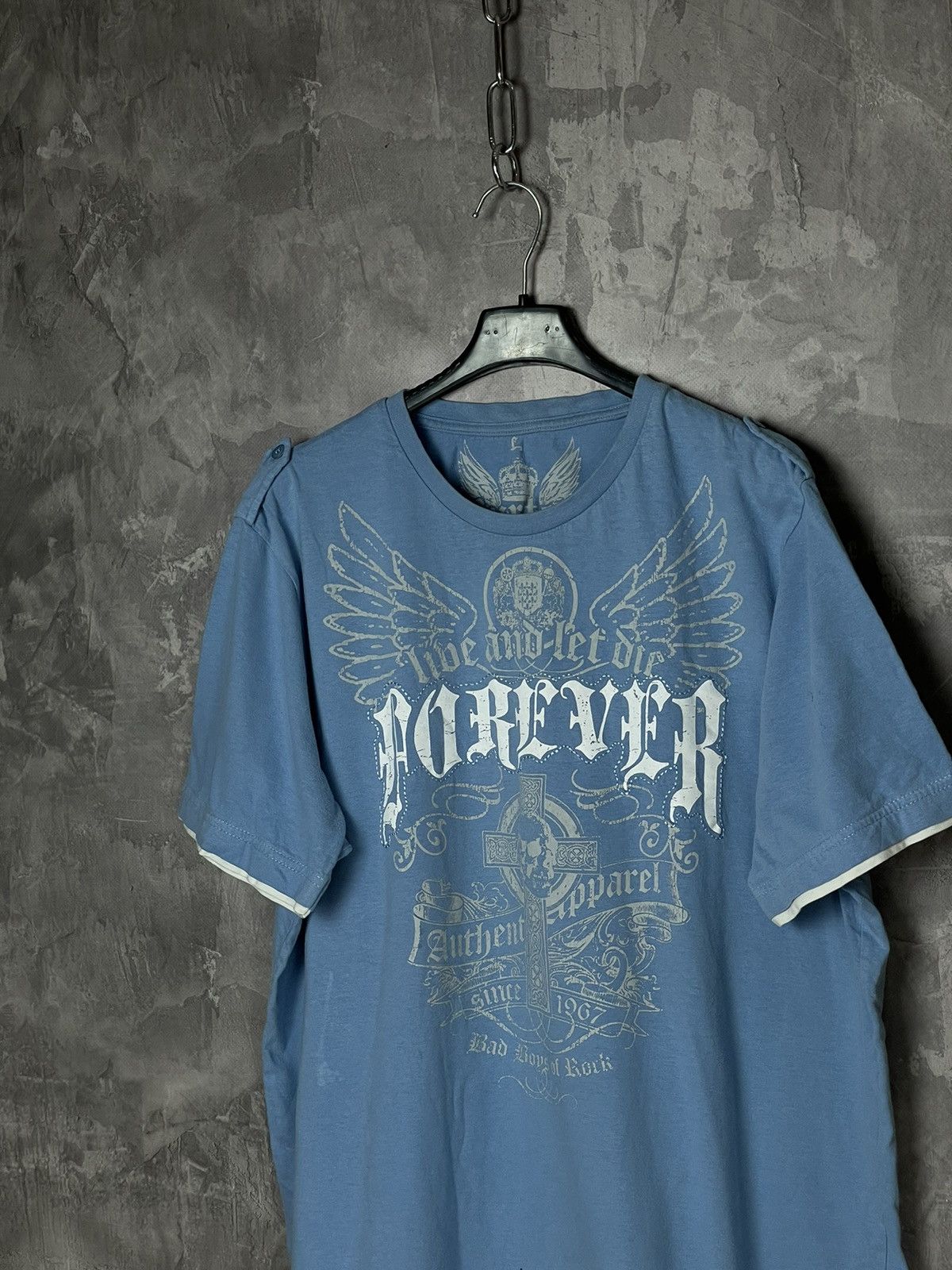 Other Crazy Y2K MMA Style Affliction Overlogo Cross Punk T Shirt Size US L / EU 52-54 / 3 - 7 Thumbnail