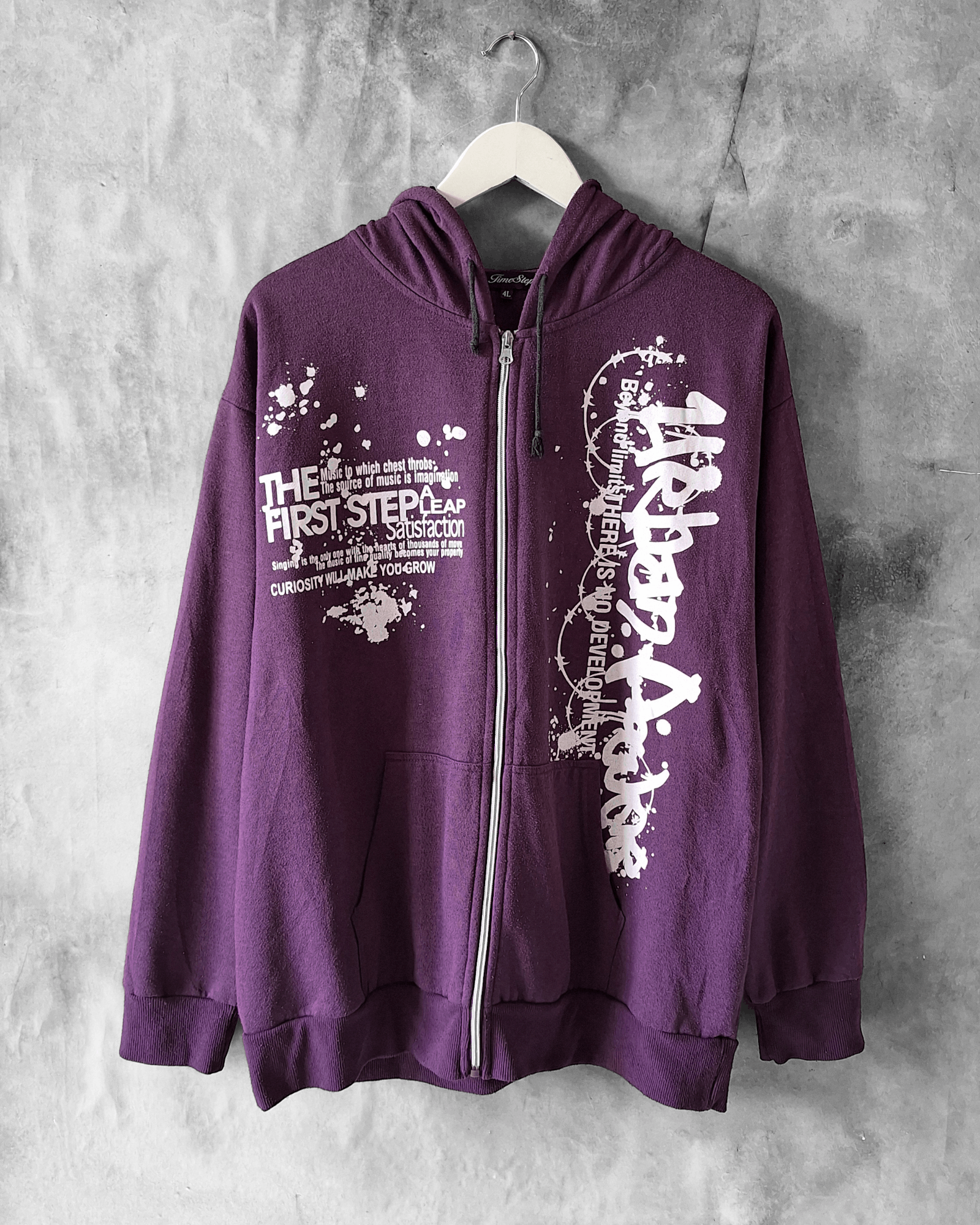 Y2k Japanese Timestep Zipper Hoodie