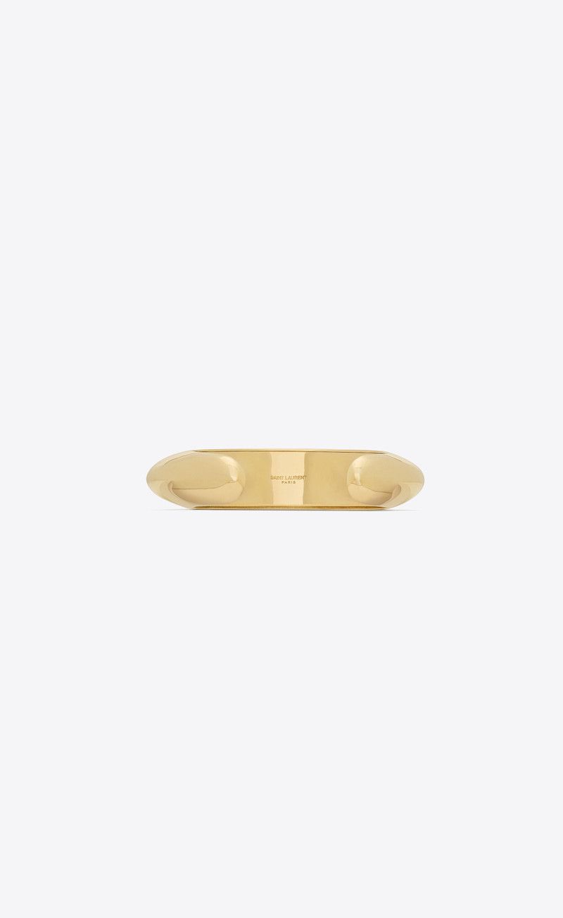 Saint Laurent Paris o1bcso1str0226 Size:M/Bumpy Cuff In Metal in Golden Size ONE SIZE - 3 Thumbnail