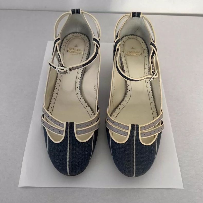 Vivienne Westwood Vivienne Westwood Blue denim leather straps high heels Size US 5.5 / IT 35.5 - 4 Thumbnail