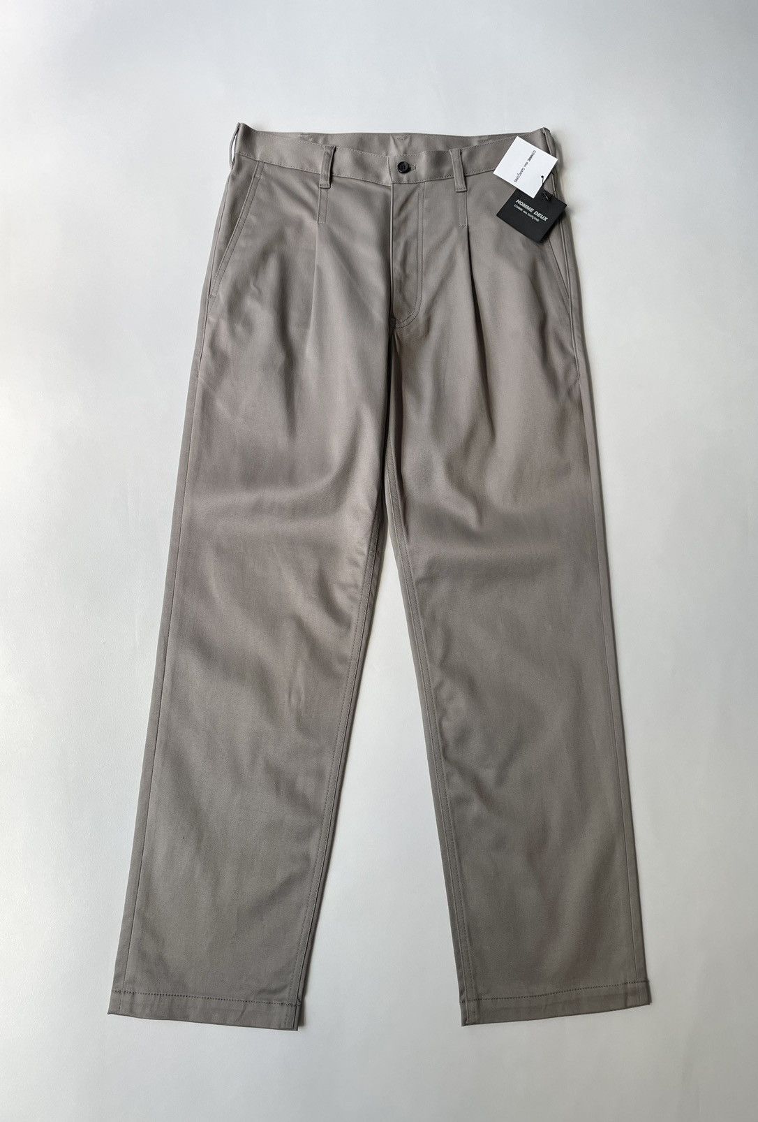 image of Comme Des Garcons x Comme Des Garcons Homme Deux A/w 10 Pin Tuck Pleat Stone Trousers (Size 32)
