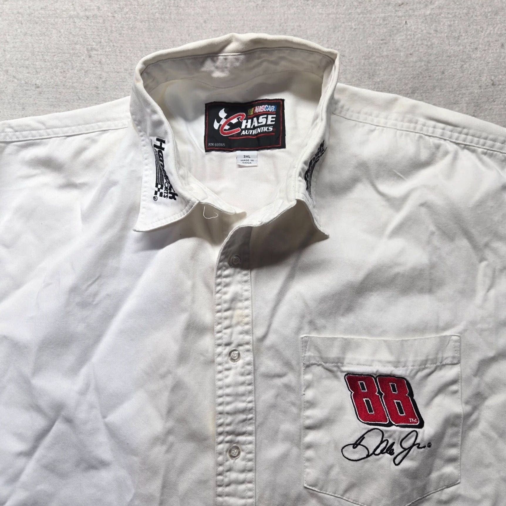Vintage Chase Shirt Adult Men's 3XL White Button-Up Dale Earnhardt Jr Mens Size US XXL / EU 58 / 5 - 2 Thumbnail