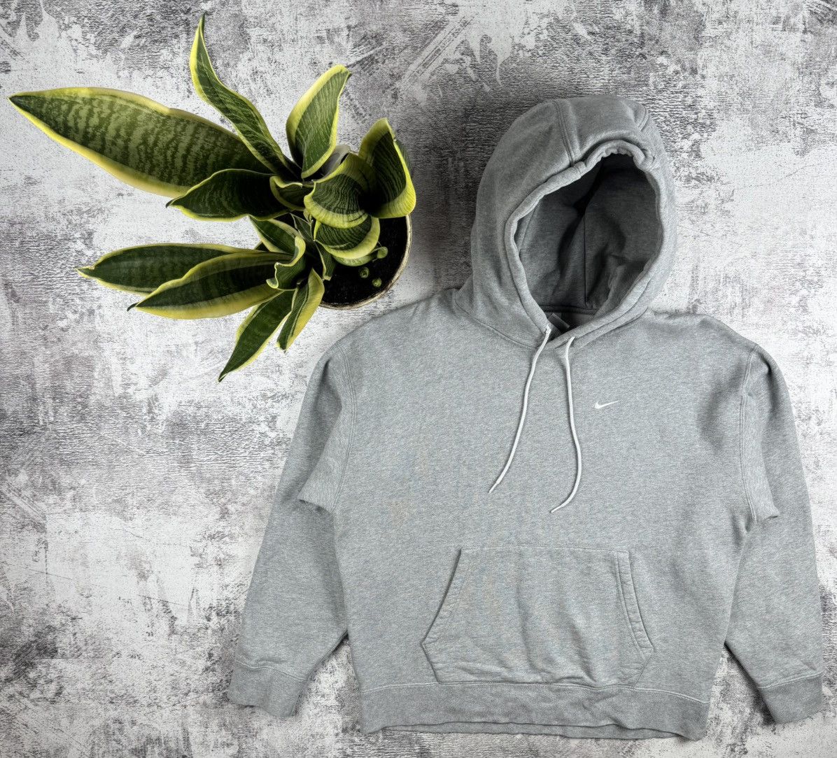 Nike Nike Swoosh Gray Basic Blank Dense Hoodie Pullover Sweatshirt Size US L / EU 52-54 / 3 - 1 Thumbnail