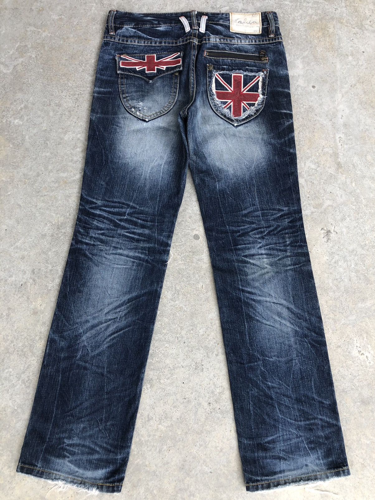 image of Designer Yoshitomo Nara Lolita Distressed Jeans in Blue, Men's (Size 34)