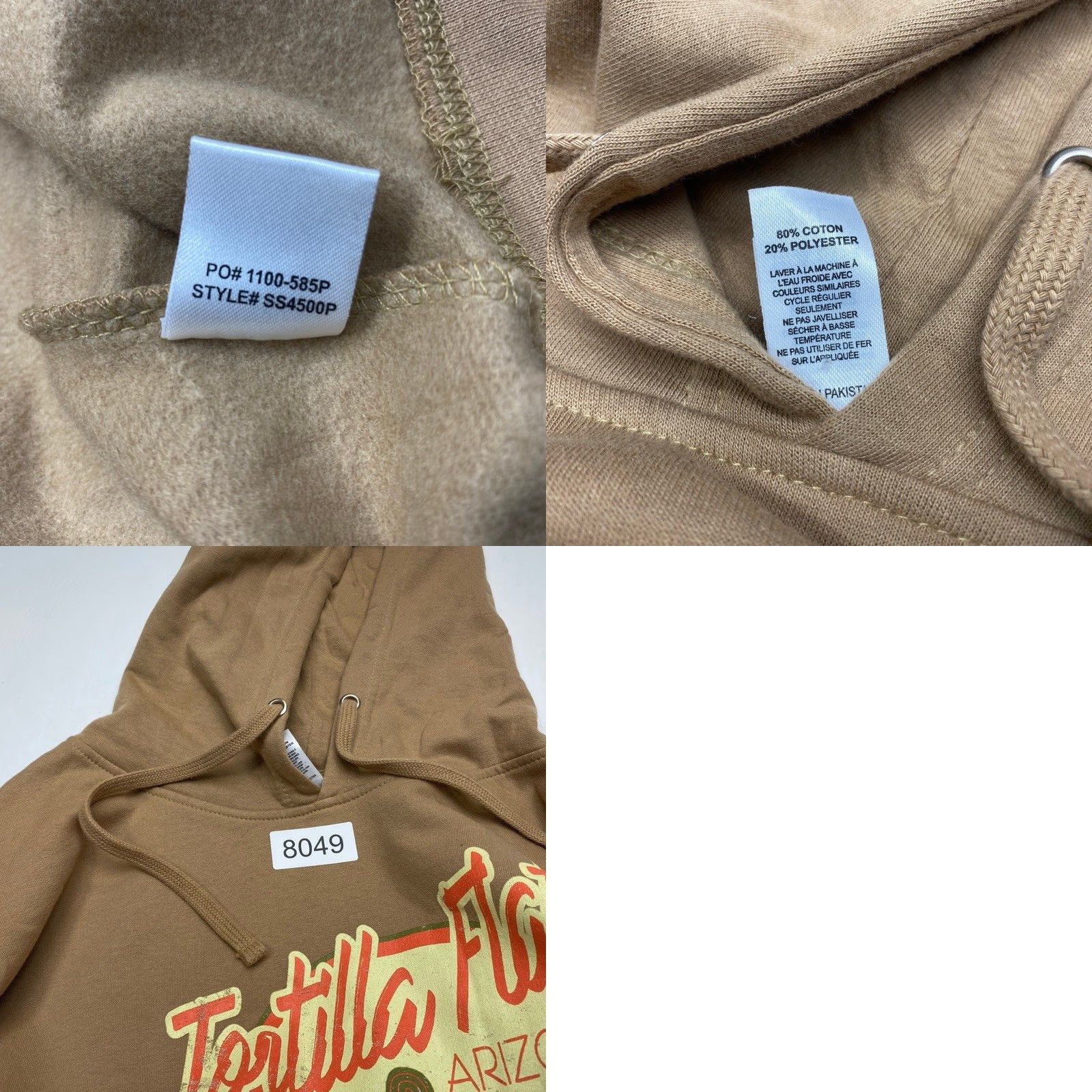 Vintage VINTAGE Independent Trading Co. Hoodie Sweatshirt Mens 2XL Brown Tortilla Flat Fleece Size US XXL / EU 58 / 5 - 9 Thumbnail