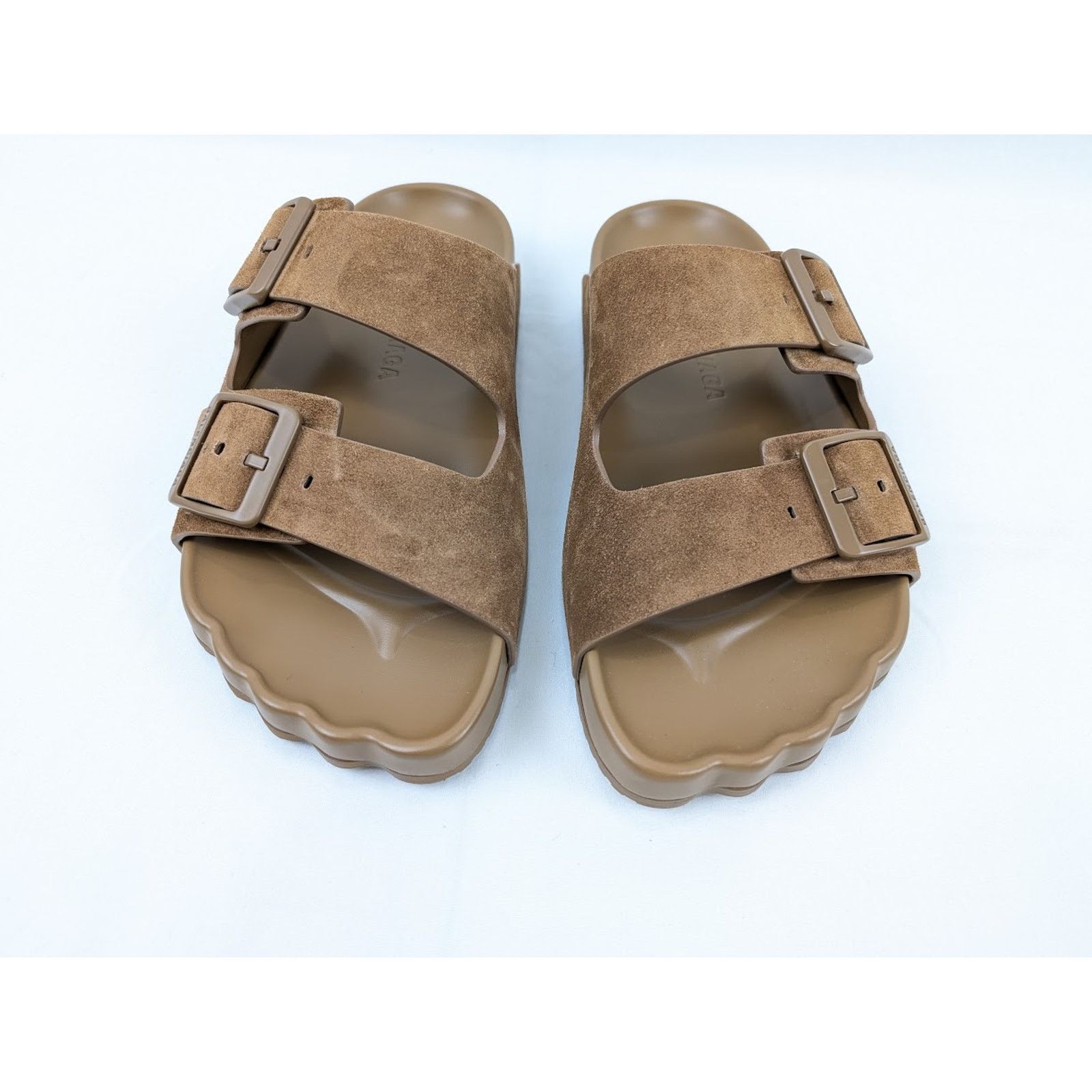 Balenciaga o1rshd1 Q:3 / Suede Sunday Sandals in Brown Size US 11 / EU 44 - 13 Thumbnail