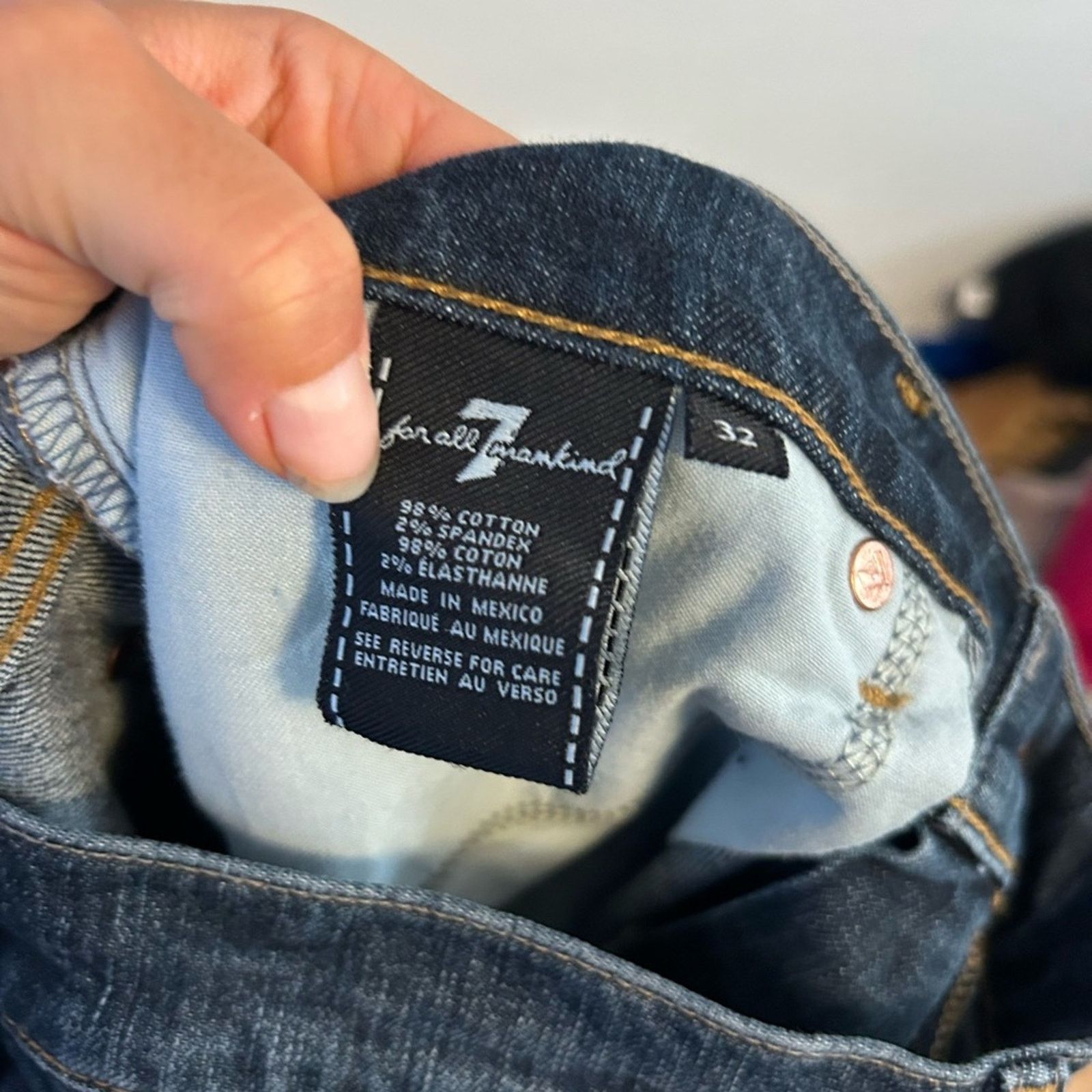 7 For All Mankind 7 For All Mankind Men's Blue Dark Wash Slimmy Jeans Size US 32 / EU 48 - 4 Thumbnail