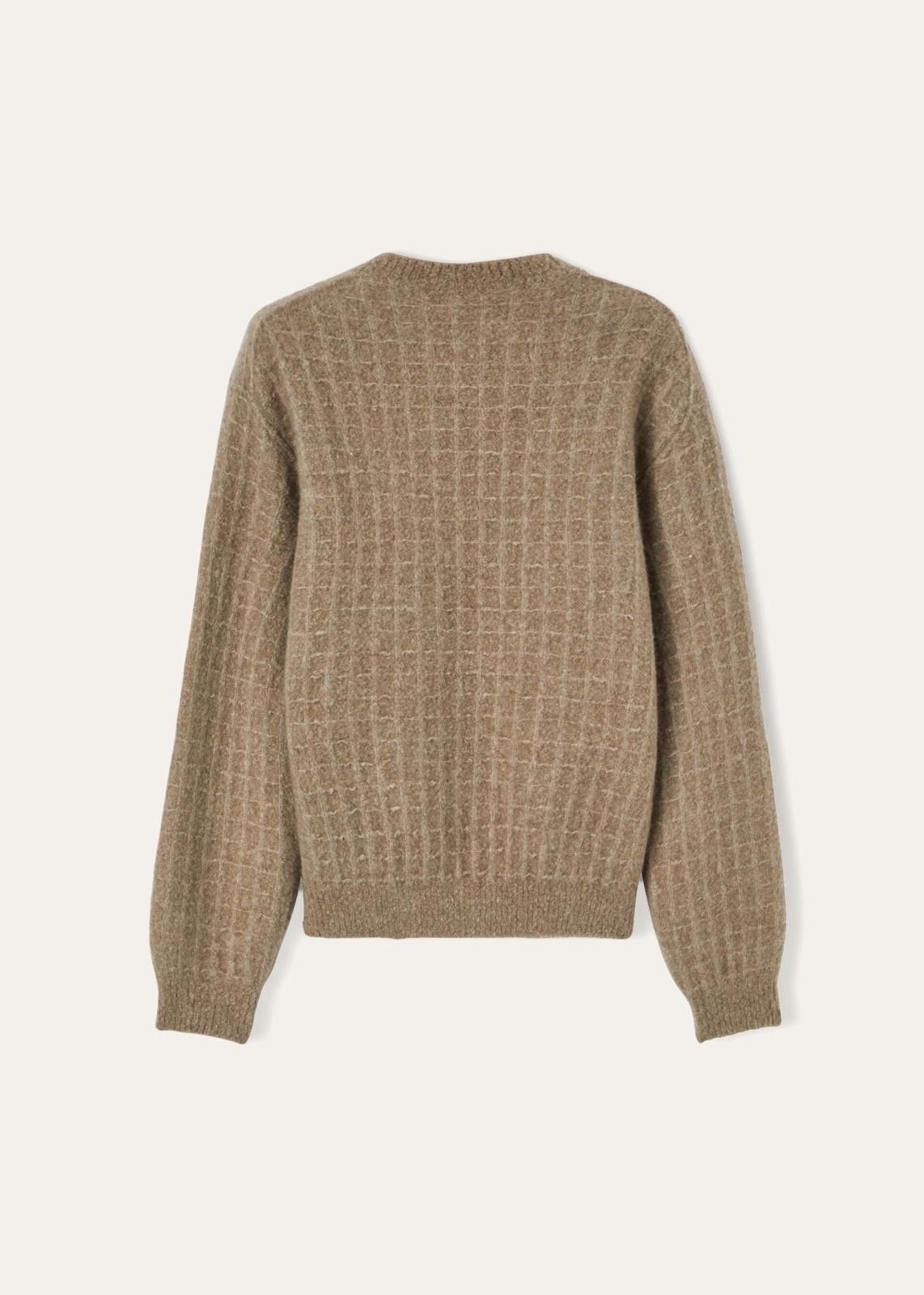 Loro Piana o1srvl11e1024 Cocooning Crewneck Waffle Sweater in Brown Size M / US 6-8 / IT 42-44 - 2 Thumbnail