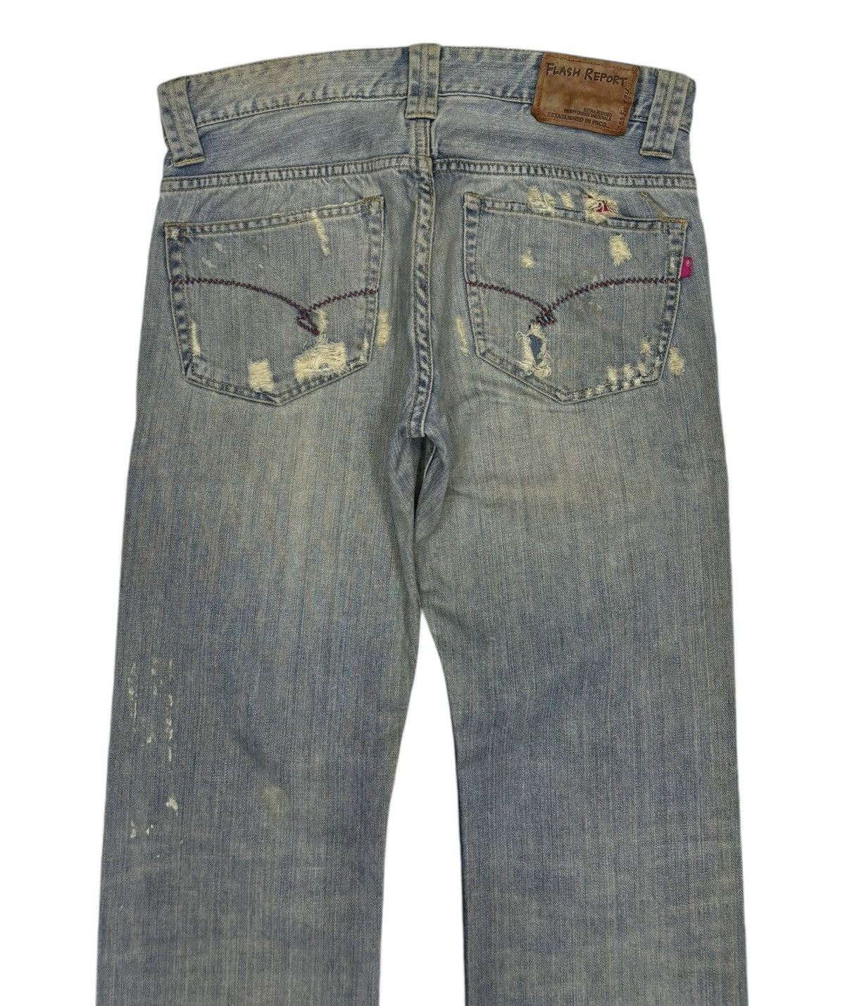 If Six Was Nine × Japanese Brand × Le Grande Bleu (L.G.B.) VINTAGE FATIGUES FLASH REPORT RIPPED DENIM JEANS Size US 34 / EU 50 - 4 Thumbnail