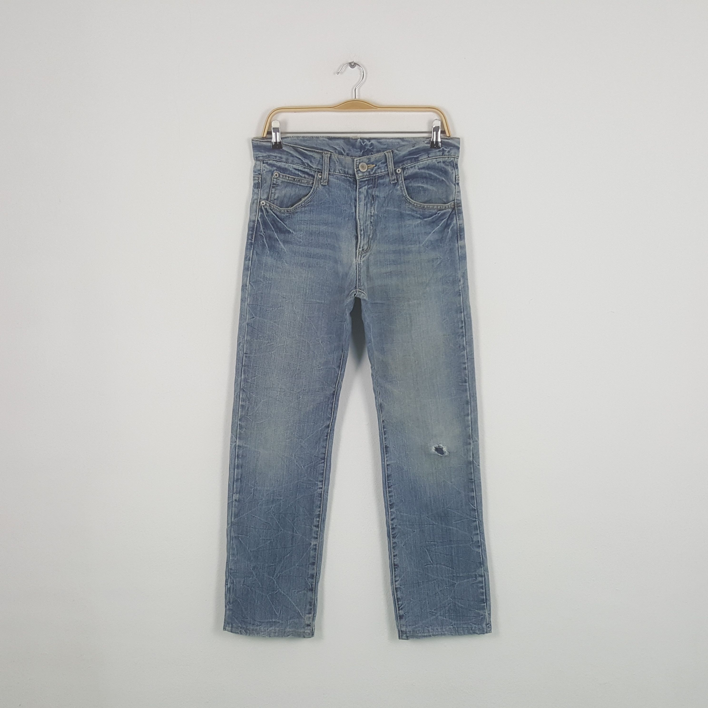 Japanese Brand Vintage Back & Forth Back Print Punk Style Denim Jeans Size US 31 - 4 Thumbnail