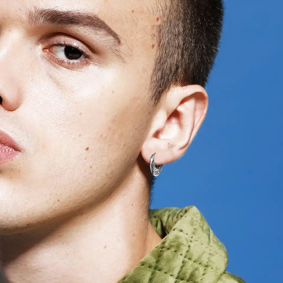 Jewelry × Vintage Men Nordic Viking Knot Hoop Earrings Size ONE SIZE - 1 Thumbnail