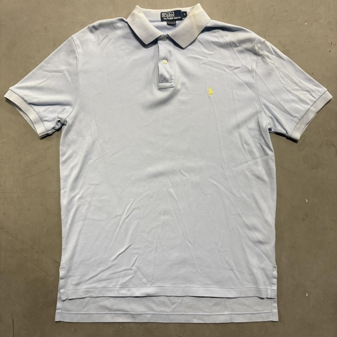 Polo Ralph Lauren × Vintage Vintage Y2K/2000s Polo Ralph Lauren Baby Blue Stained Polo Shirt! Size US M / EU 48-50 / 2 - 1 Thumbnail