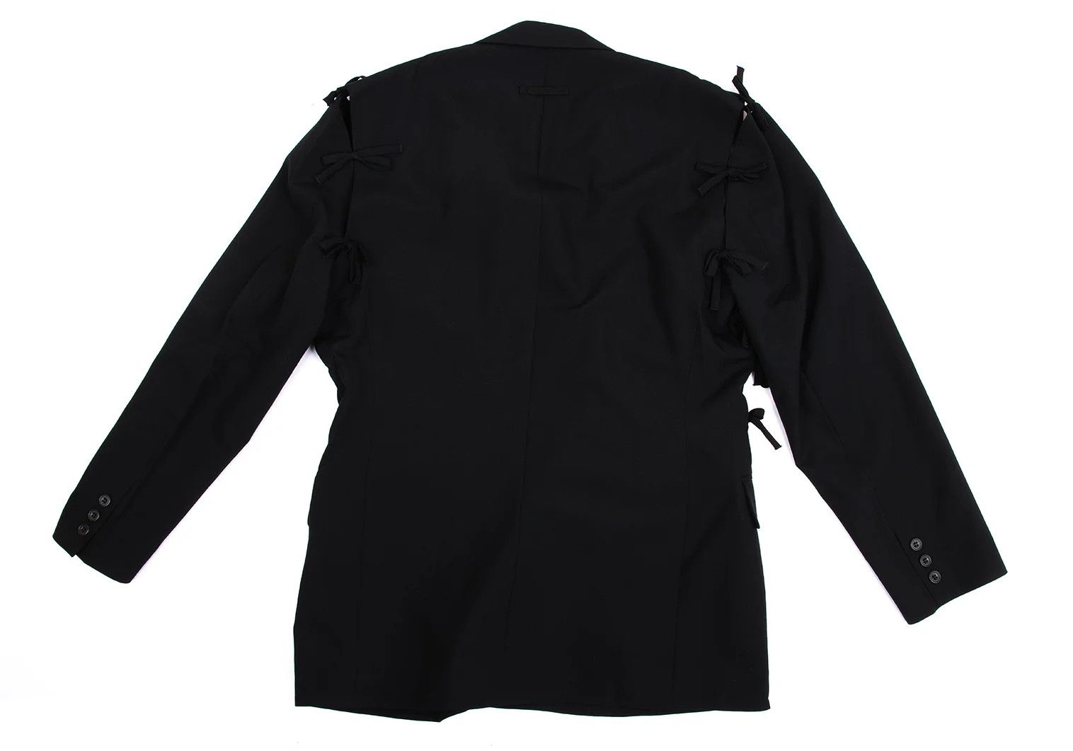 Jean Paul Gaultier Ribbon-Detach Design Wool Jacket in Black Size 50 Size US M / EU 48-50 / 2 - 16 Thumbnail