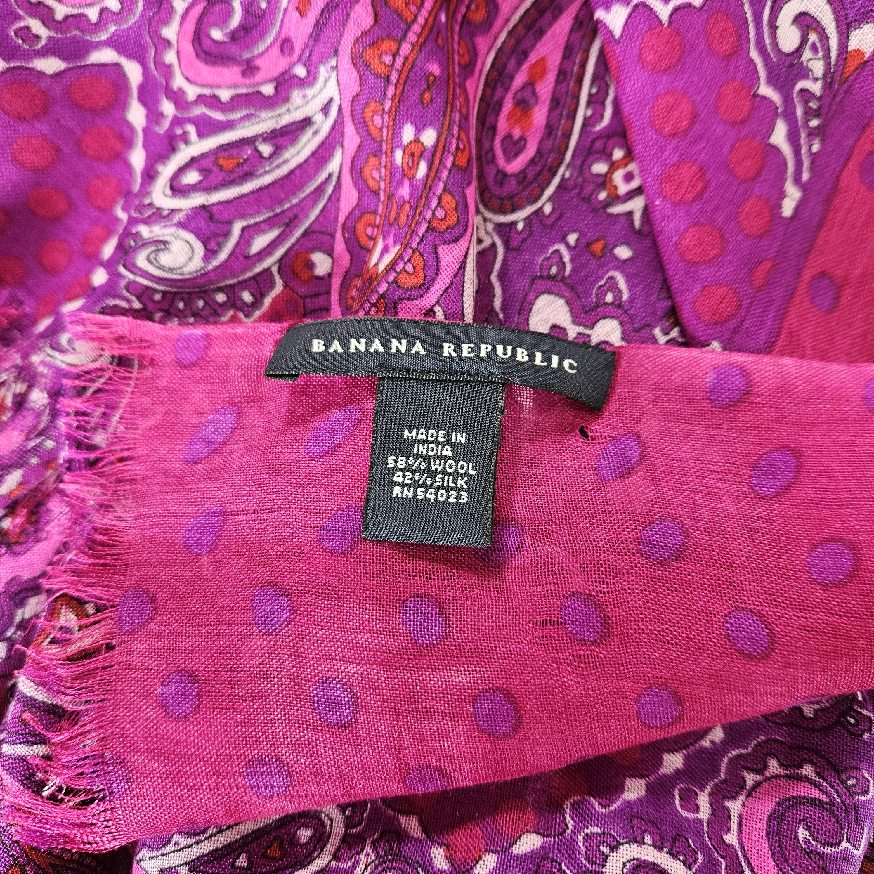 Banana Republic Banana Republic 60x37" Sarong Scarf Silk Wool Floral Paisley Size ONE SIZE - 12 Thumbnail