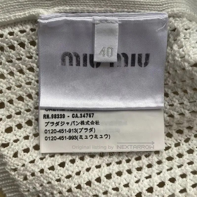 Miu Miu Miu Miu White Cropped Cotton Pullover . Size L / US 10 / IT 46 - 6 Thumbnail