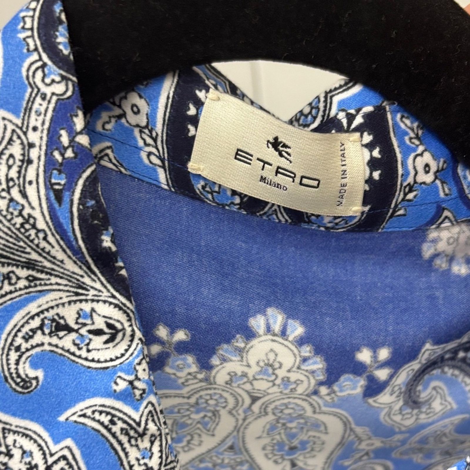 Etro NWT Etro Vibrant Blue and White Paisley Shirt Size L Size US L / EU 52-54 / 3 - 11 Thumbnail