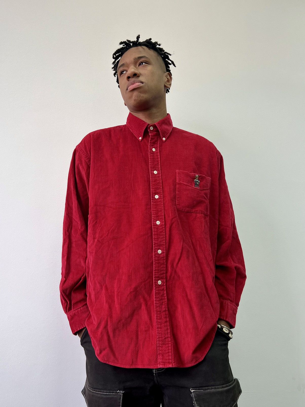 Polo Ralph Lauren Vintage Ralph Lauren Polo Bear Red Corduroy Shirt XL Size US XL / EU 56 / 4 - 1 Thumbnail