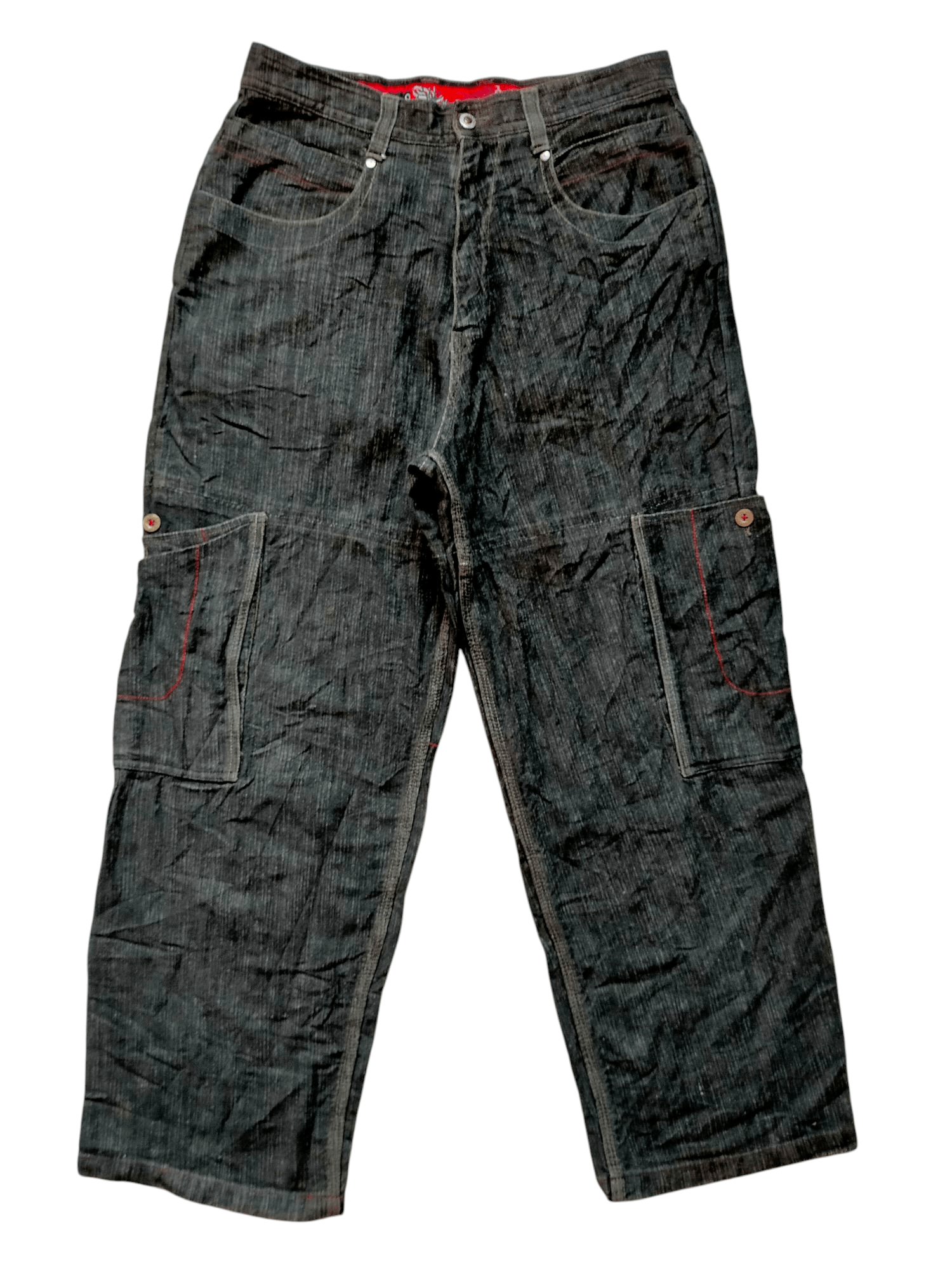 Vintage 1989 Baggy Soul Usa Embroidered Cargo Black Jeans