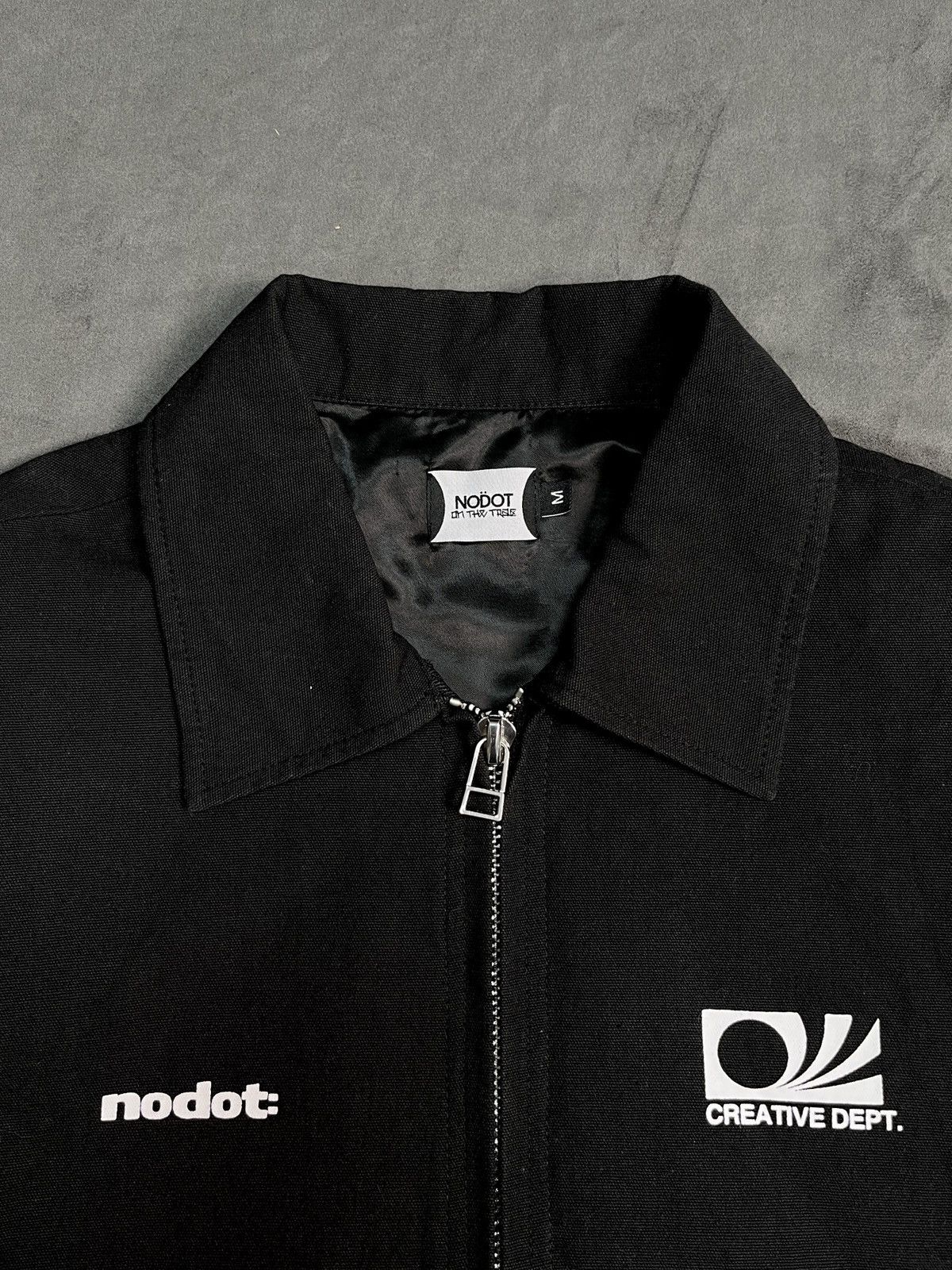 Japanese Brand Nodot Y2k Two Way Zipper Black Workwear Jacket Medium Size US M / EU 48-50 / 2 - 2 Thumbnail