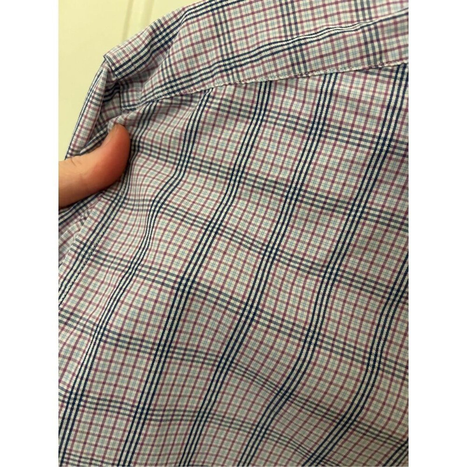 Hugo Boss Hugo Boss Button-Down Pink Blue Check Shirt, Sz Medium Size US M / EU 48-50 / 2 - 8 Thumbnail