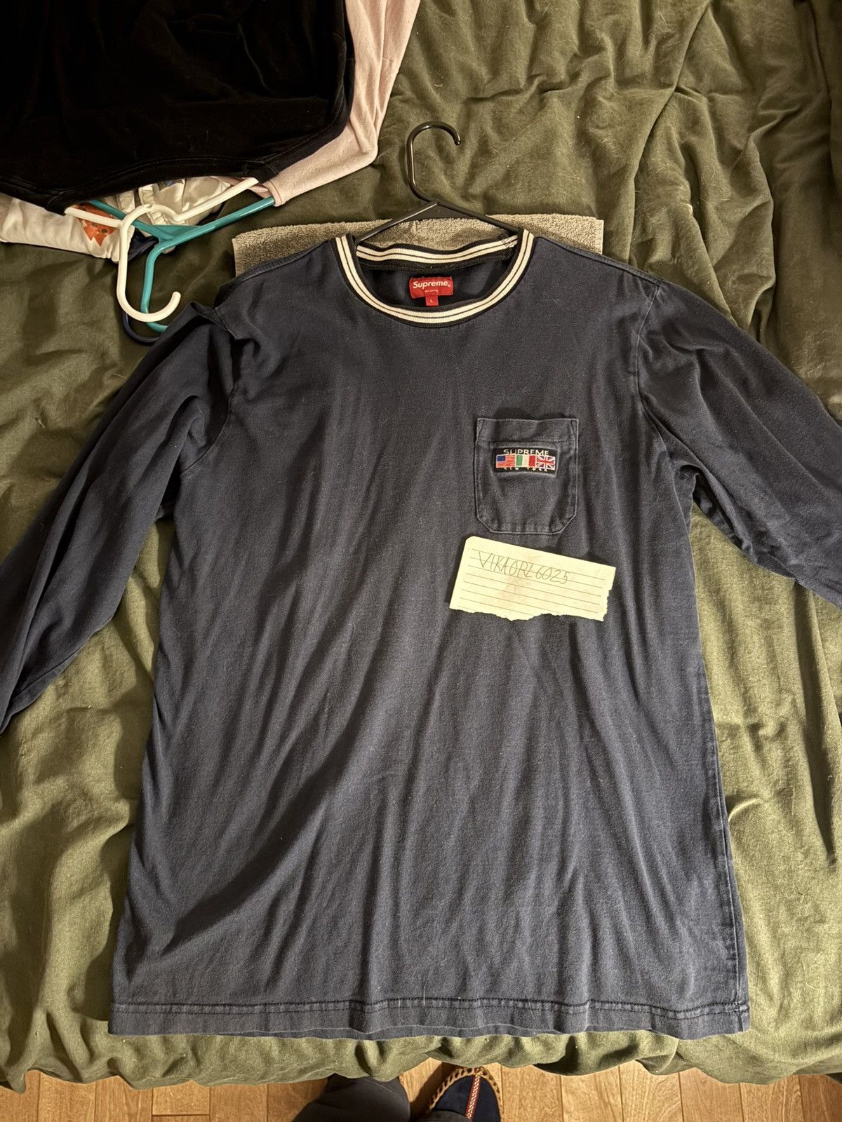 Supreme SUPREME LONG SLEEVE FLAG TEE Size US L / EU 52-54 / 3 - 5 Thumbnail