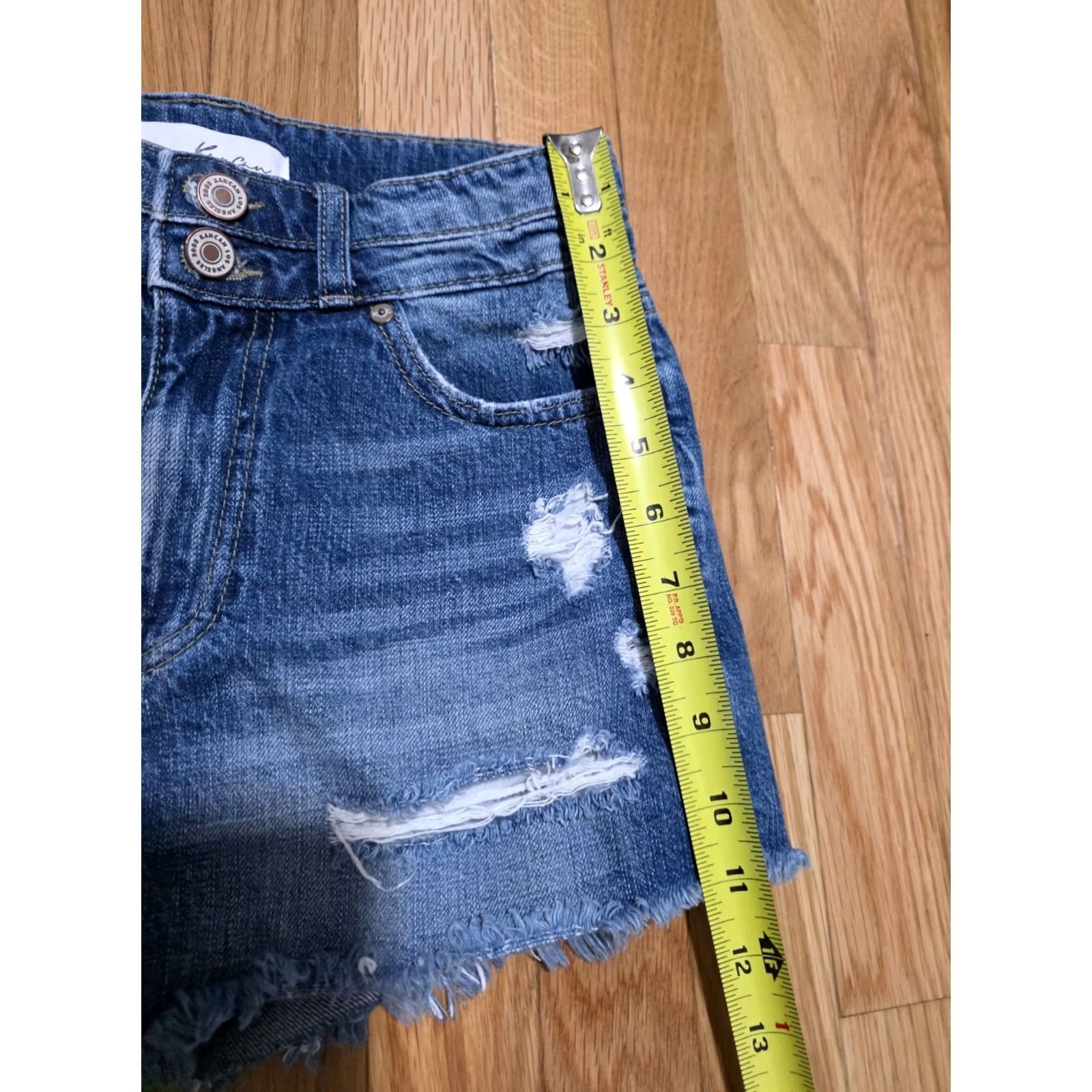 Vintage KanCan Cut-Off Shorts Womens XS Blue Denim 100% Cotton 5-Pockets Distressed Vintage No Size 26" / US 2 / IT 38 - 2 Thumbnail